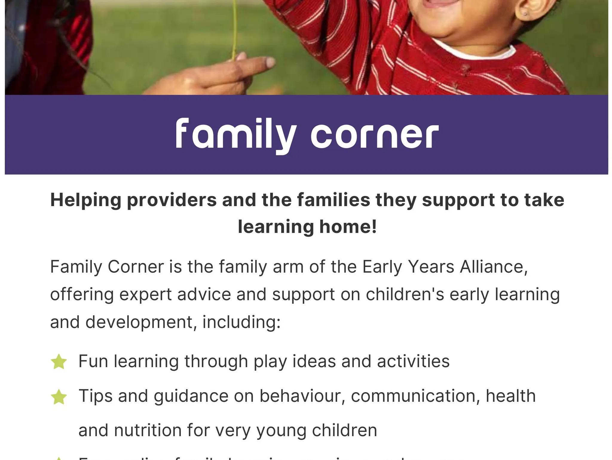 Advertisement: Family Corner