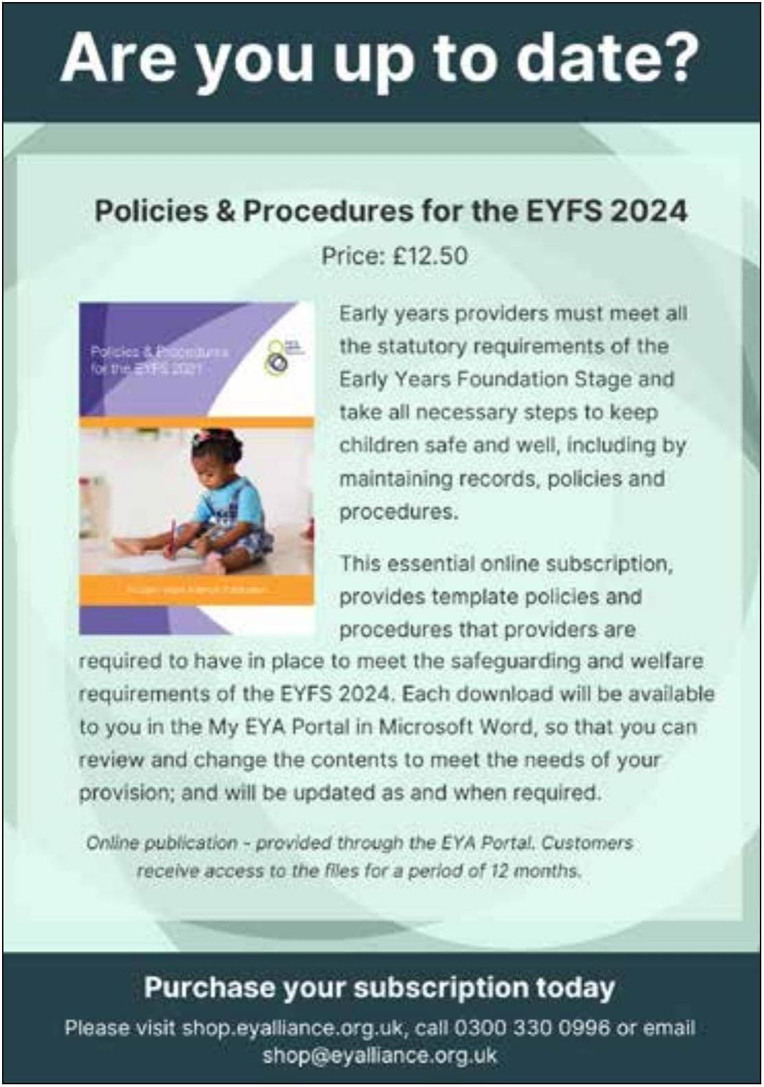Contact details – plus Policies and procedures for the EYFS 2024