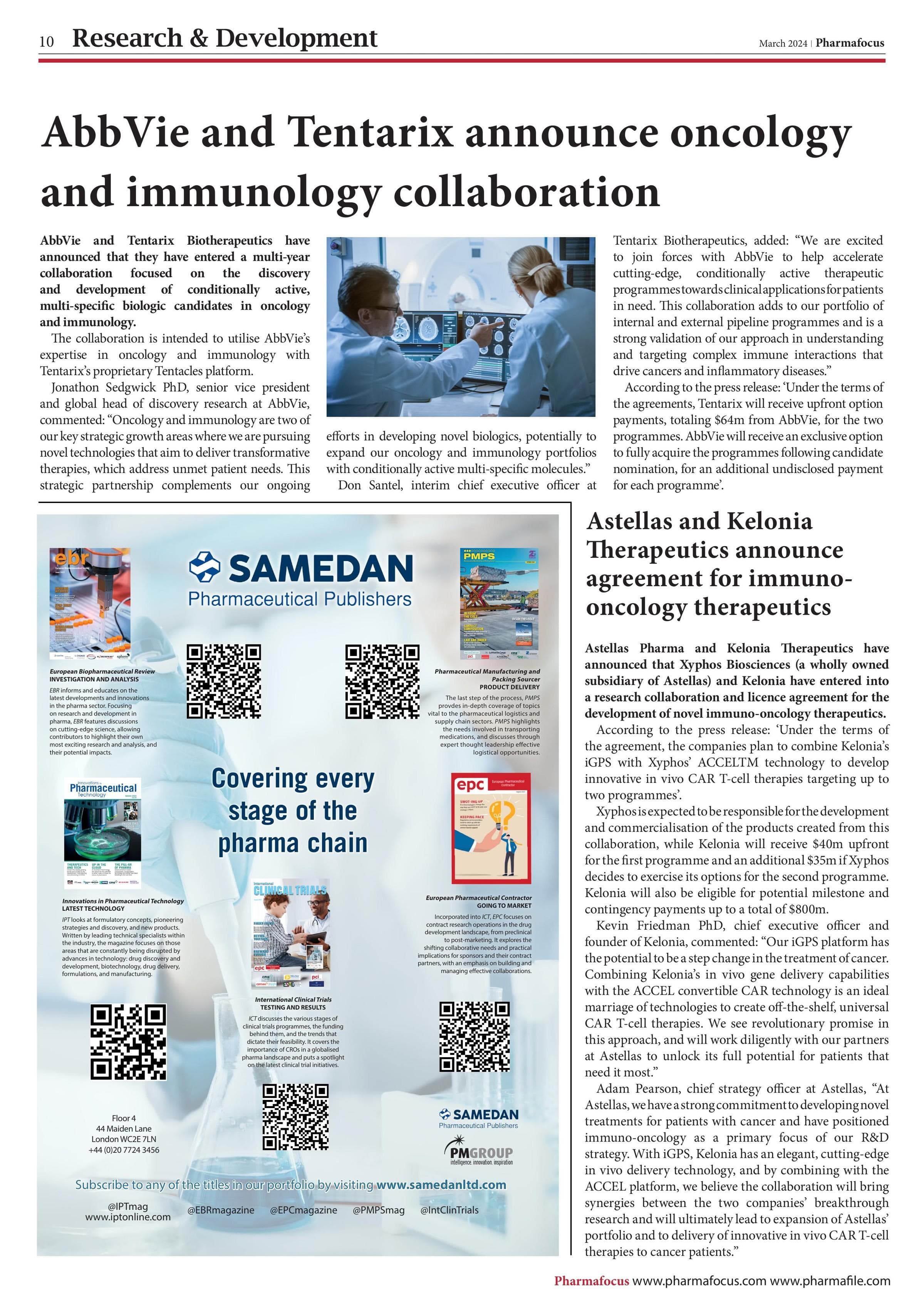 Astellas and Kelonia Therapeutics announce agreement for immunooncology therapeutics