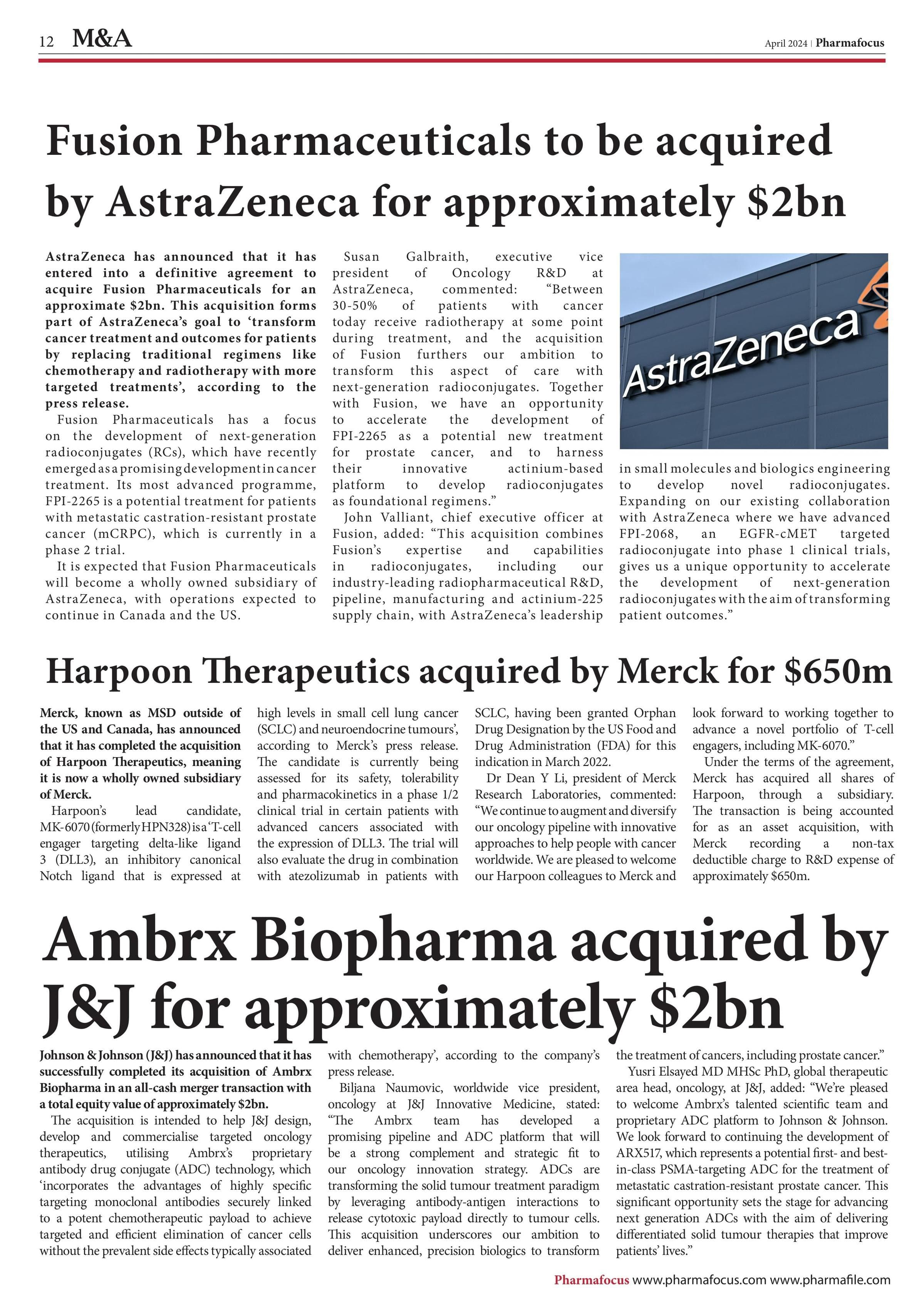 Harpoon Therapeutics acquired by Merck for $650m