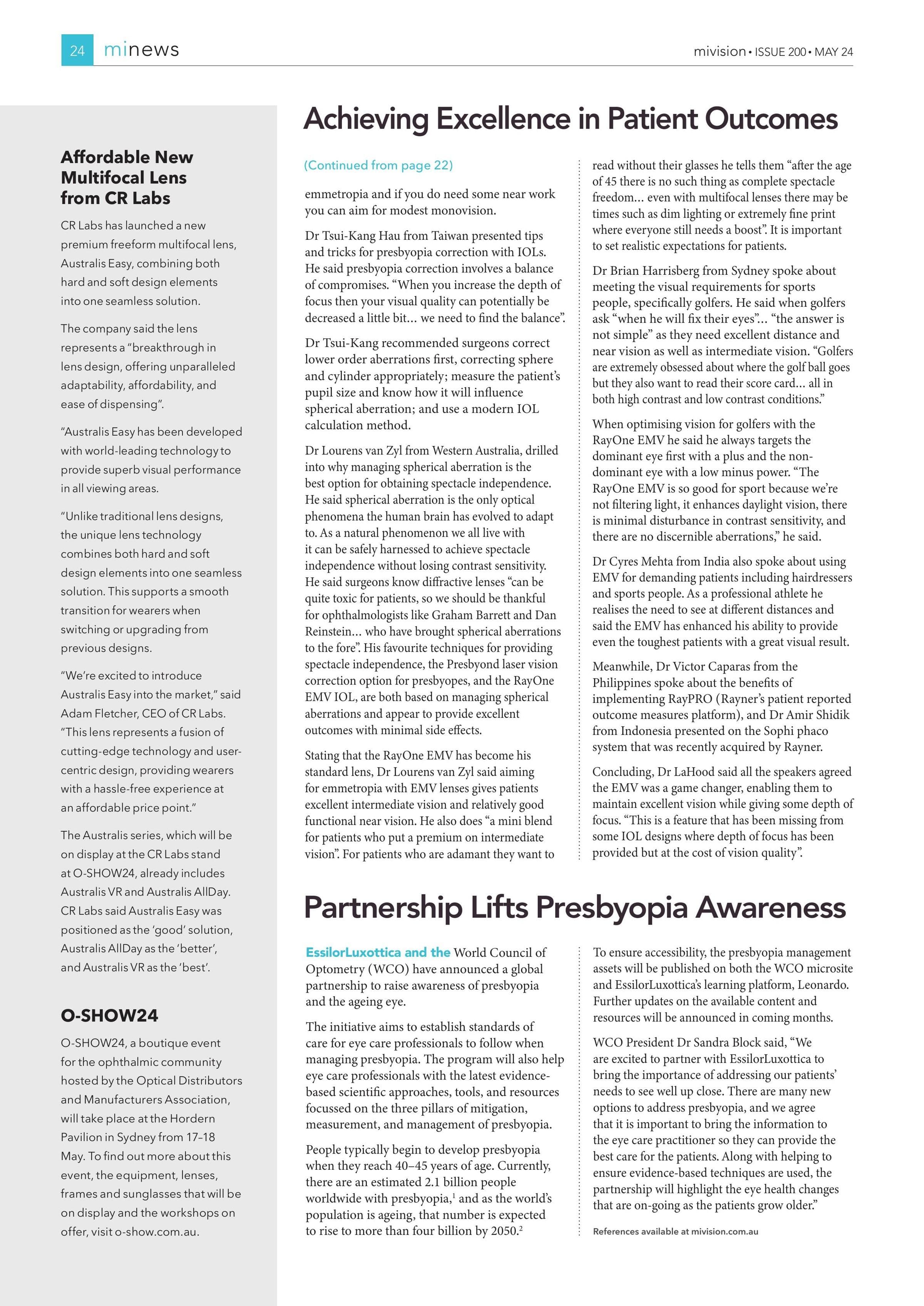 Affordable New Multifocal Lens from CR Labs