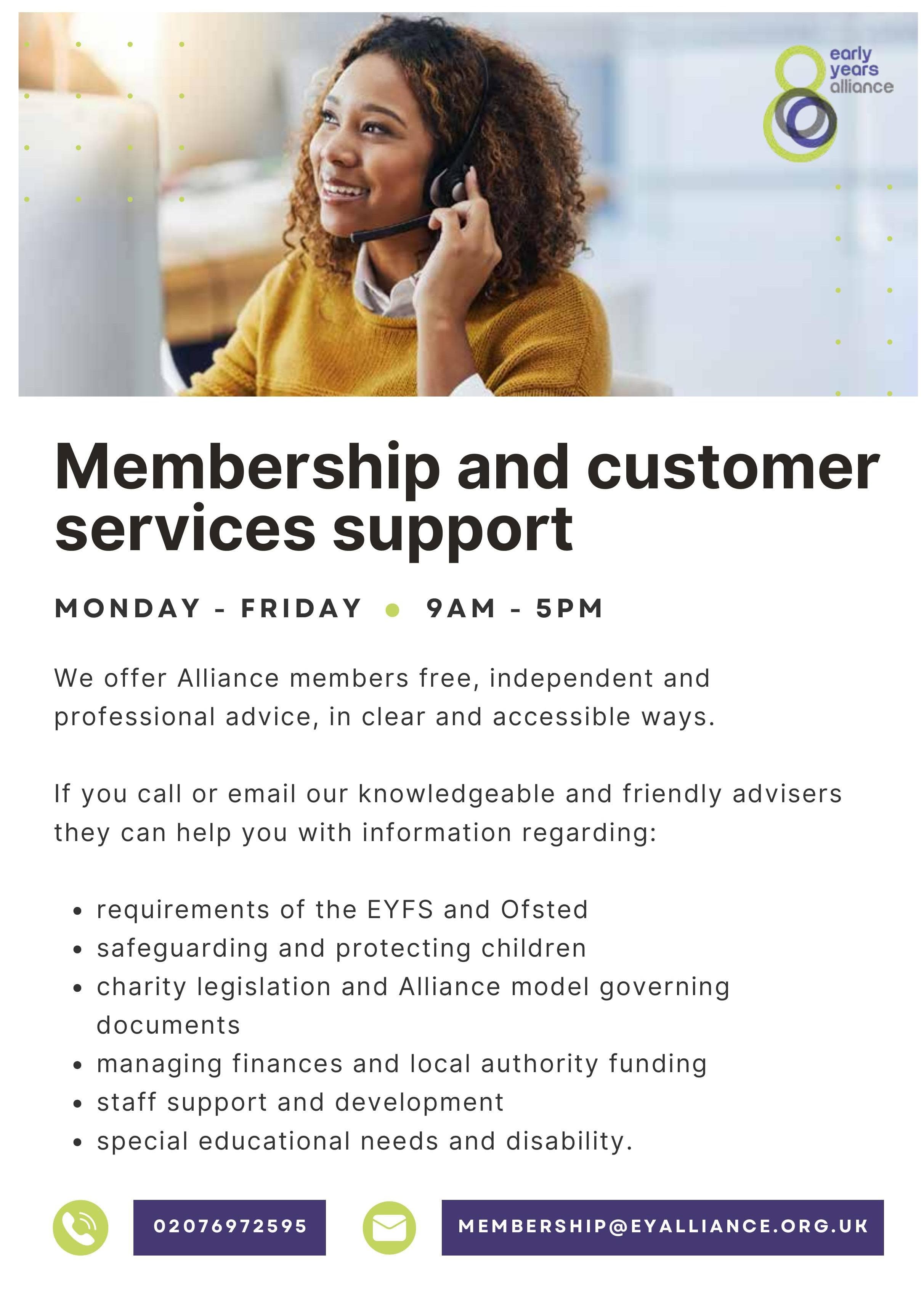 Membership and customer services support