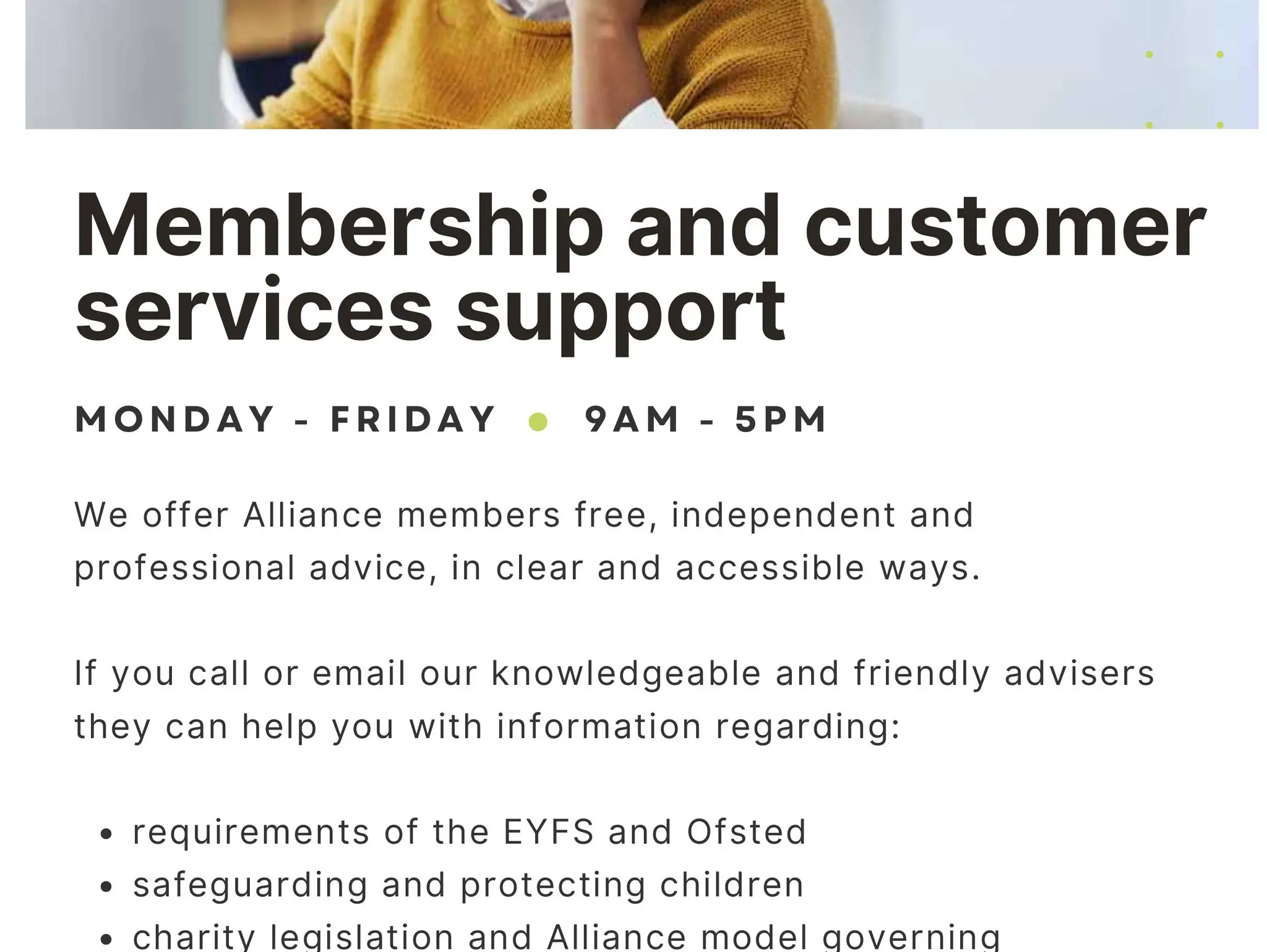 Membership and customer services support