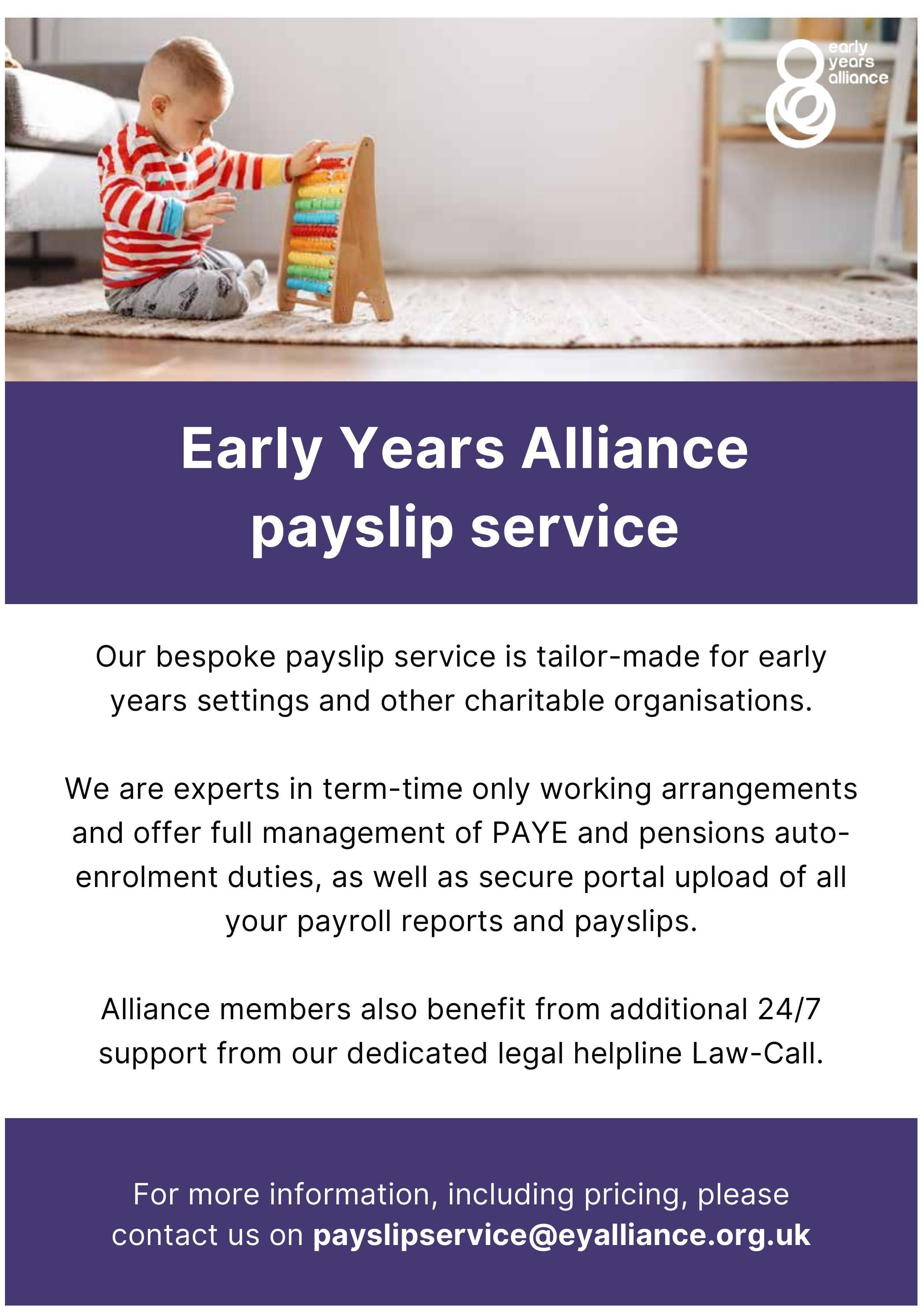 Early Years Alliance payslip service