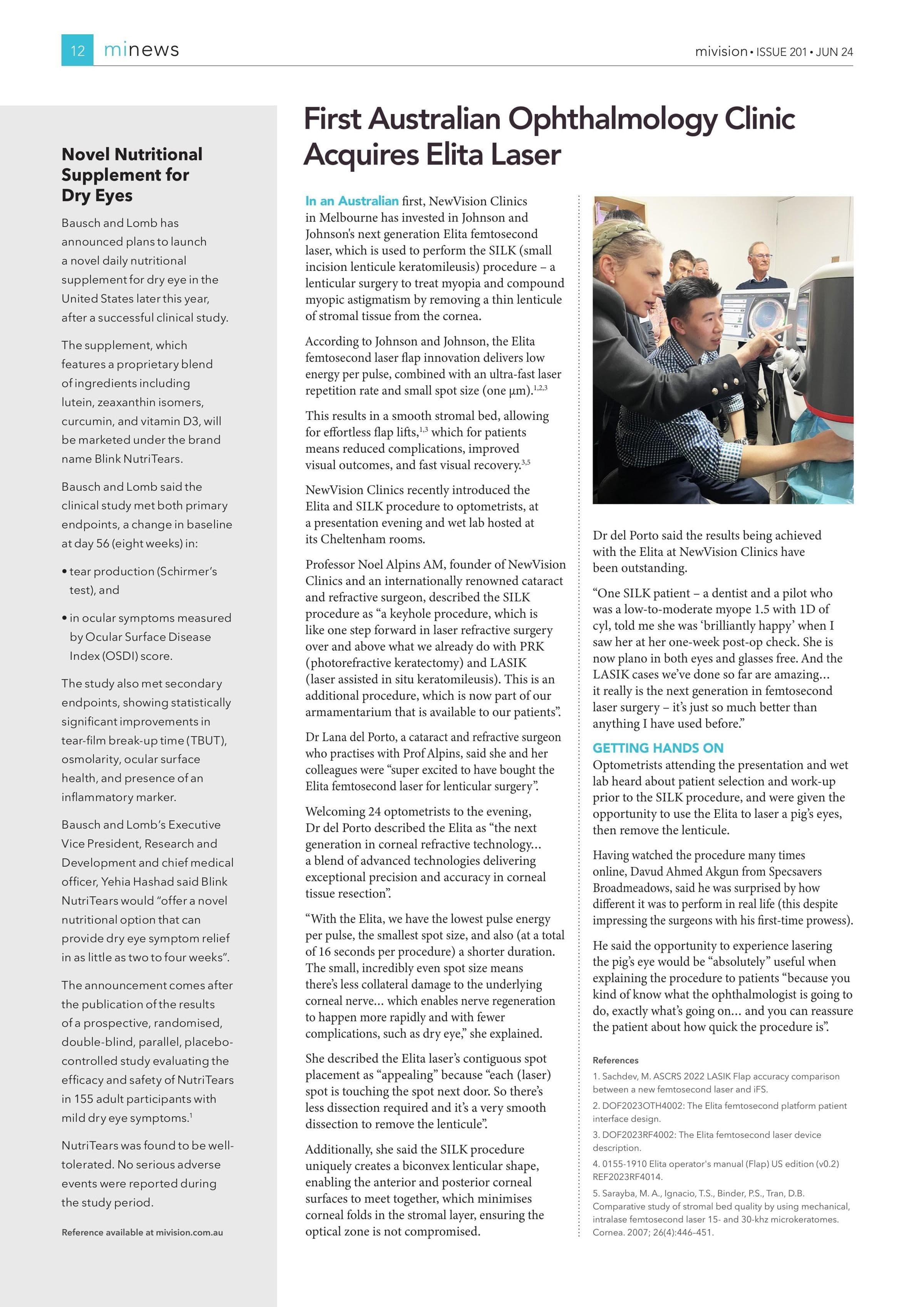 Novel Nutritional Supplement for Dry Eyes