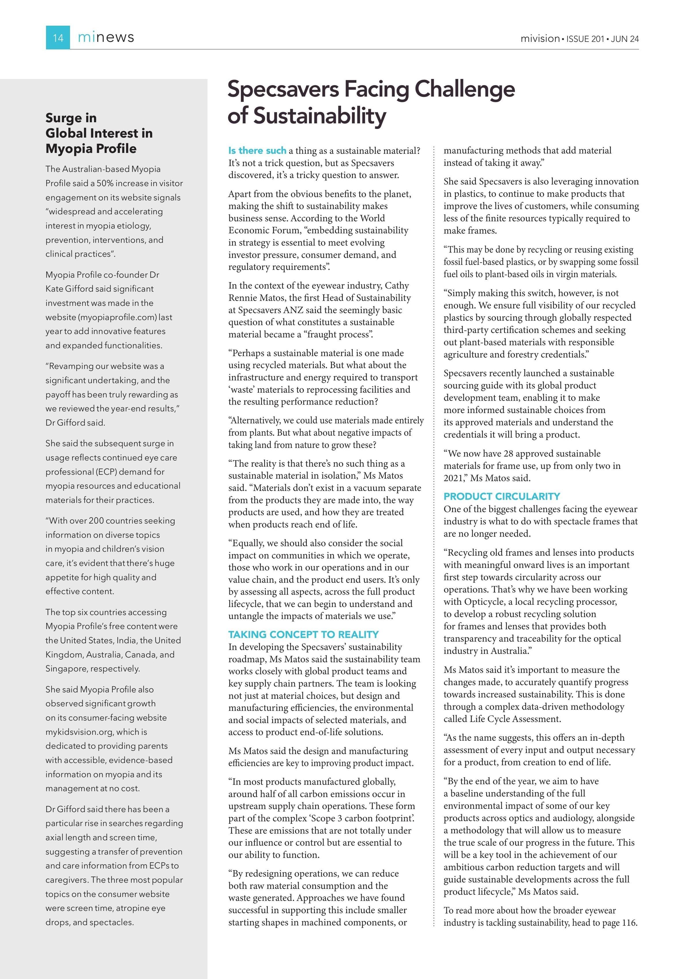 Surge in Global Interest in Myopia Profile