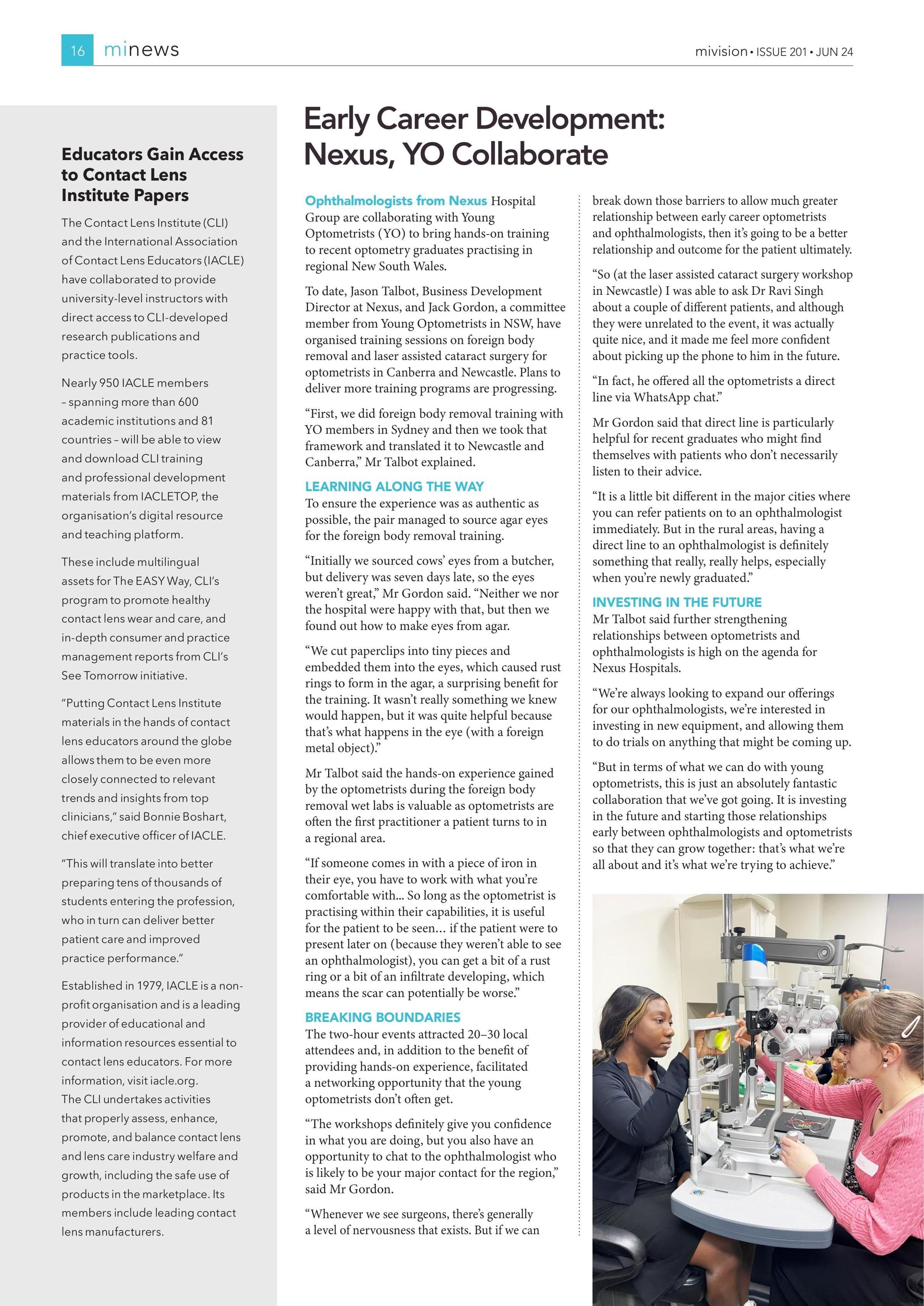 Educators Gain Access to Contact Lens Institute Papers