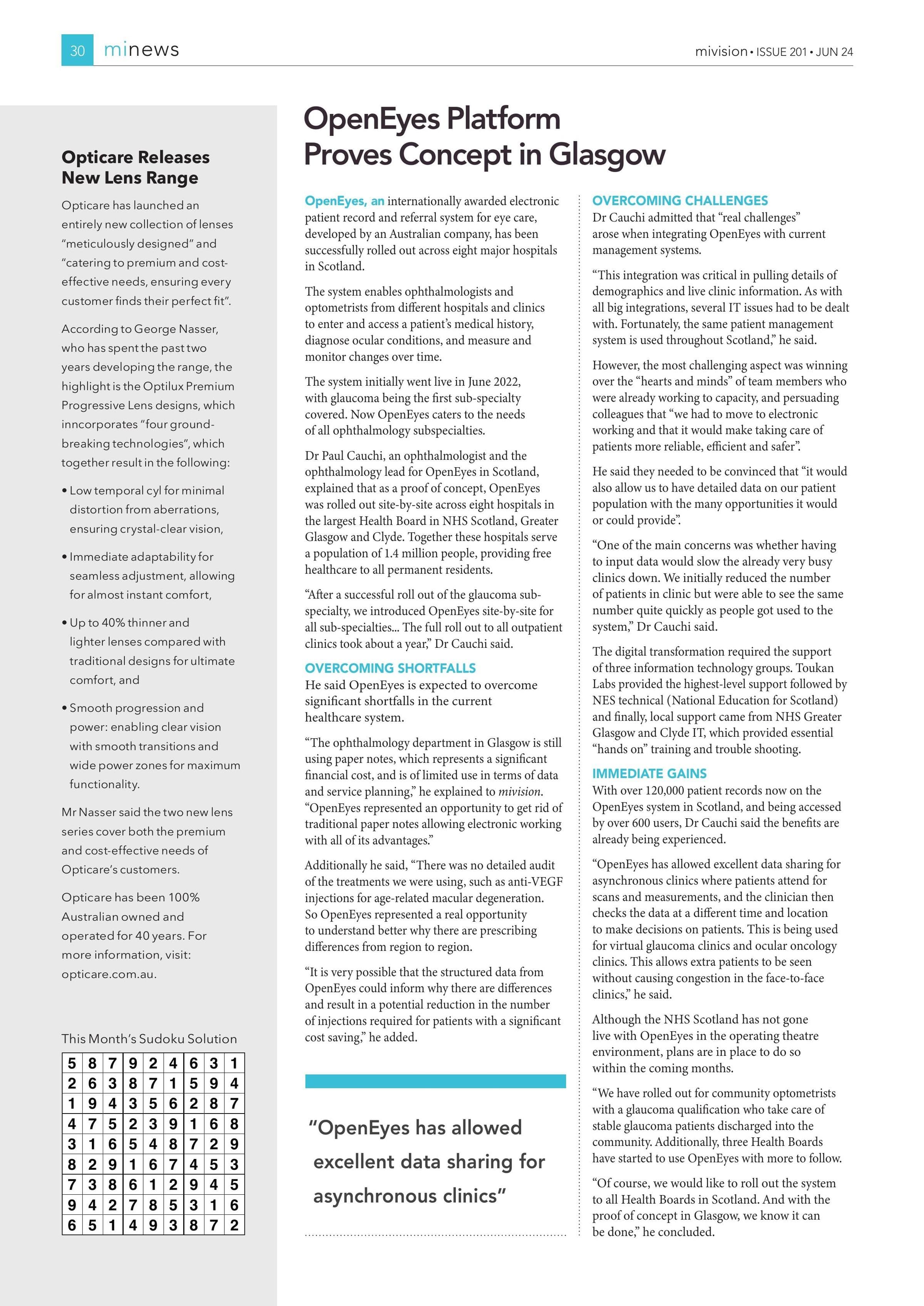 OpenEyes Platform Proves Concept in Glasgow