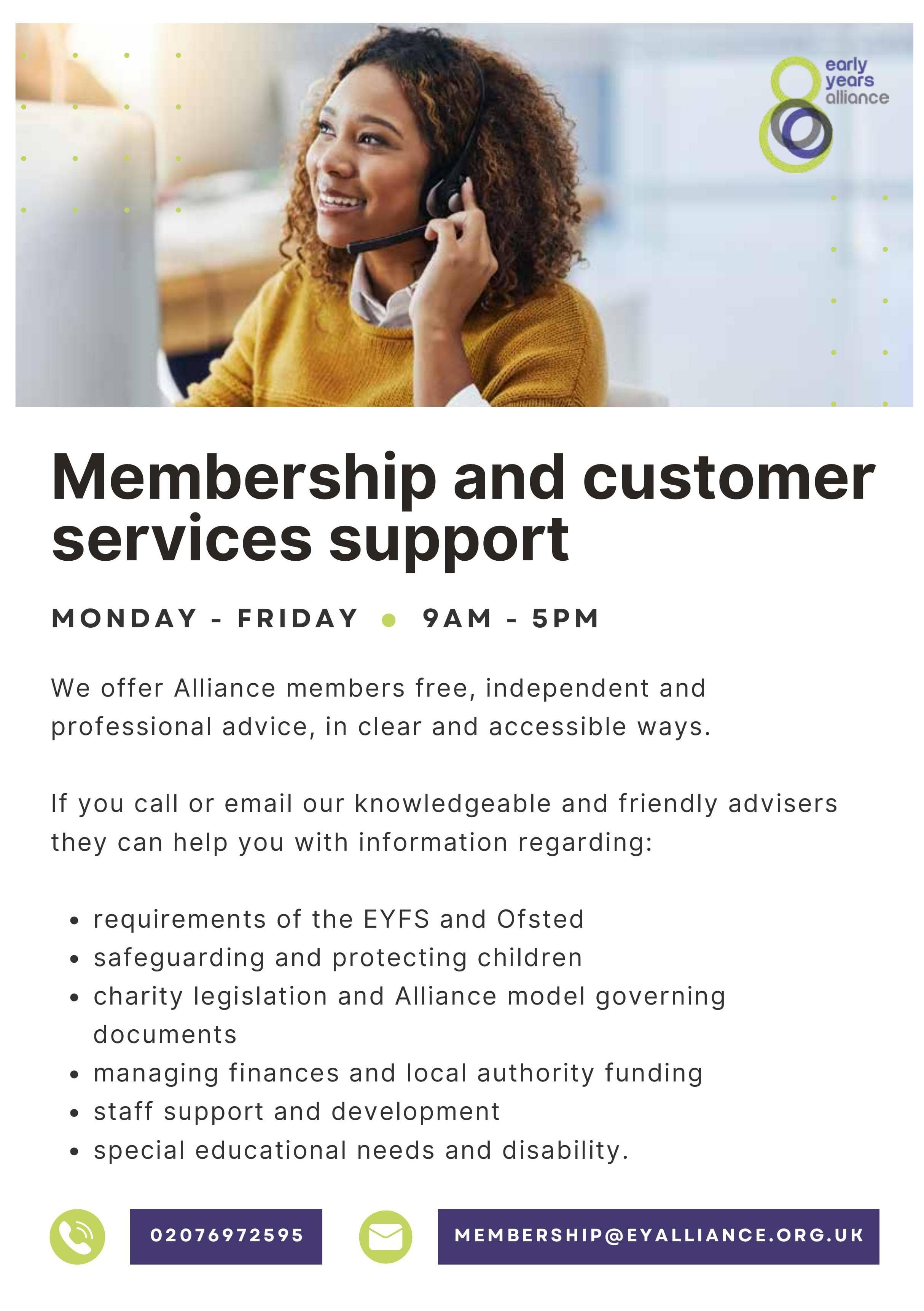 Membership and customer services support