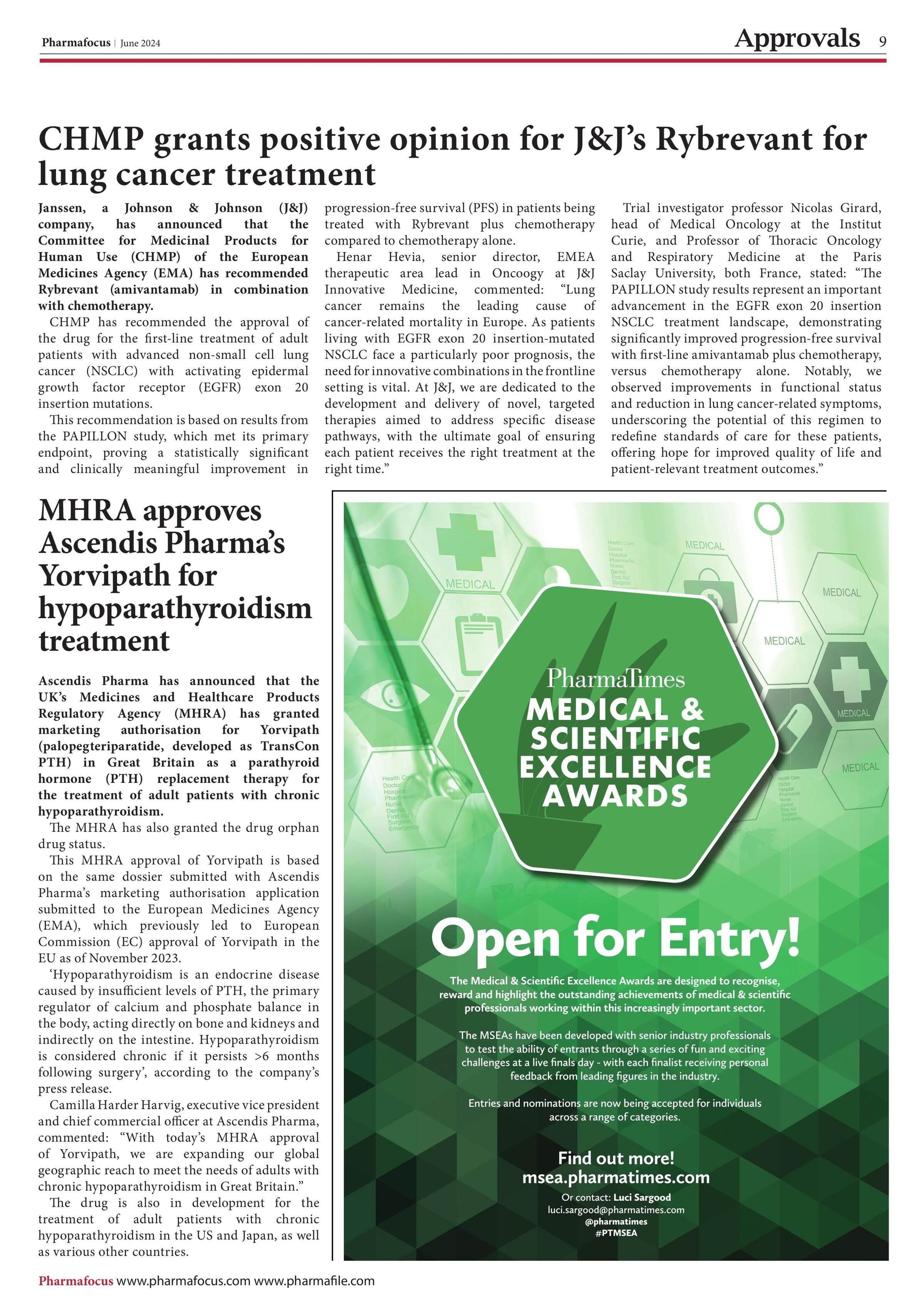 CHMP grants positive opinion for J&J’s Rybrevant for lung cancer treatment