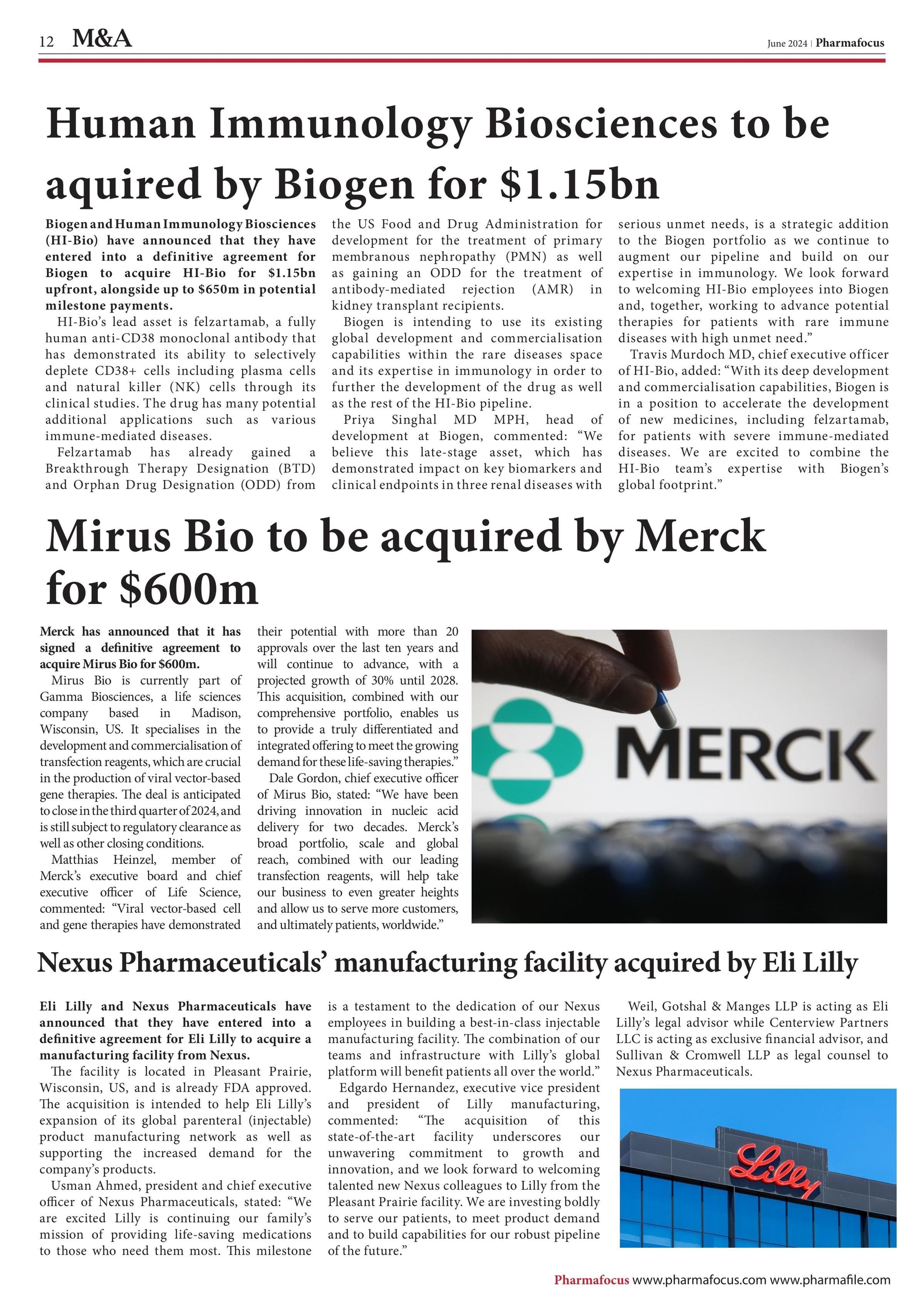 Human Immunology Biosciences to be aquired by Biogen for $1.15bn