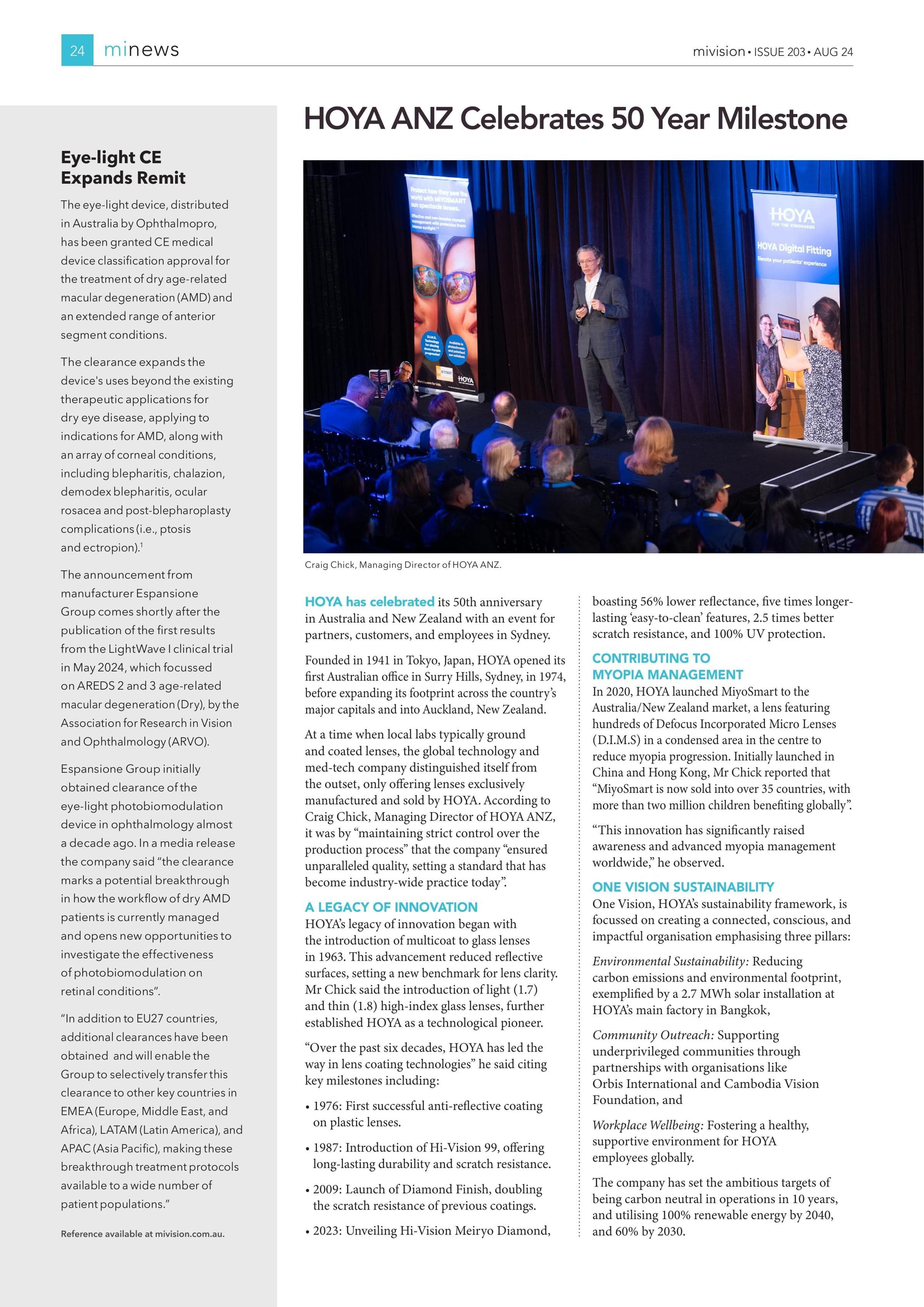 Eye-light CE Expands Remit