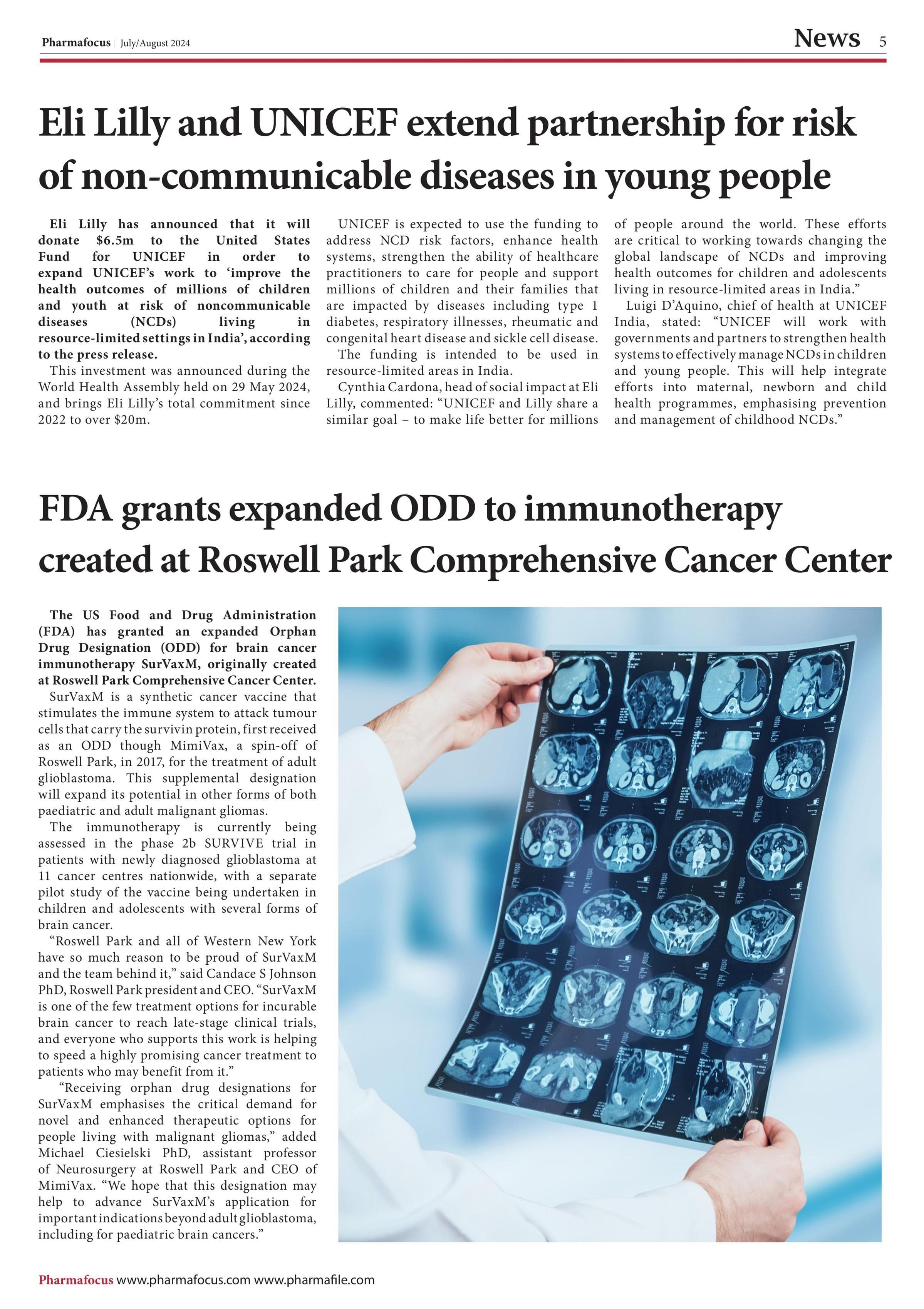 Eli Lilly and UNICEF extend partnership for risk of non-communicable diseases in young people