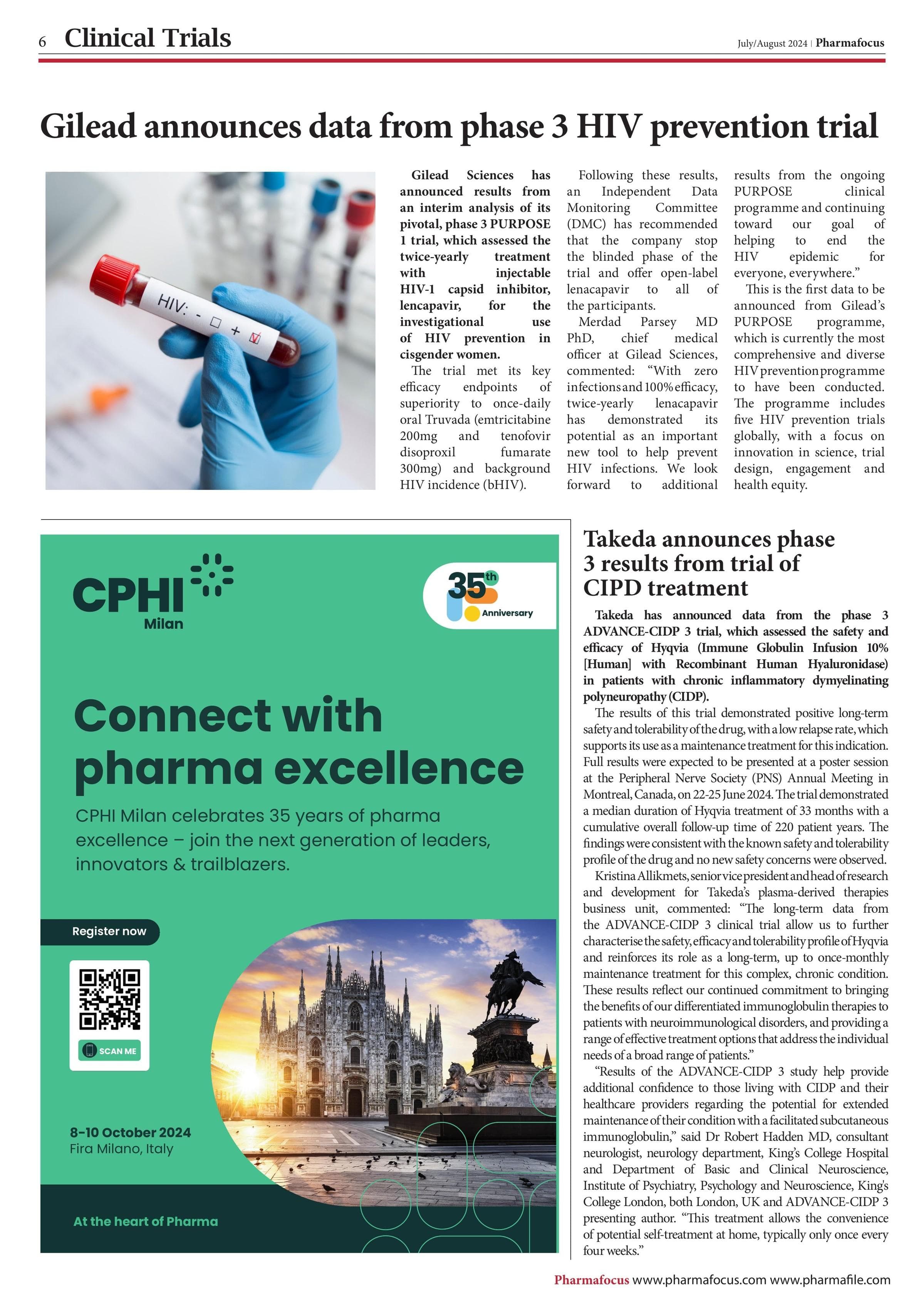 Takeda announces phase 3 results from trial of CIPD treatment