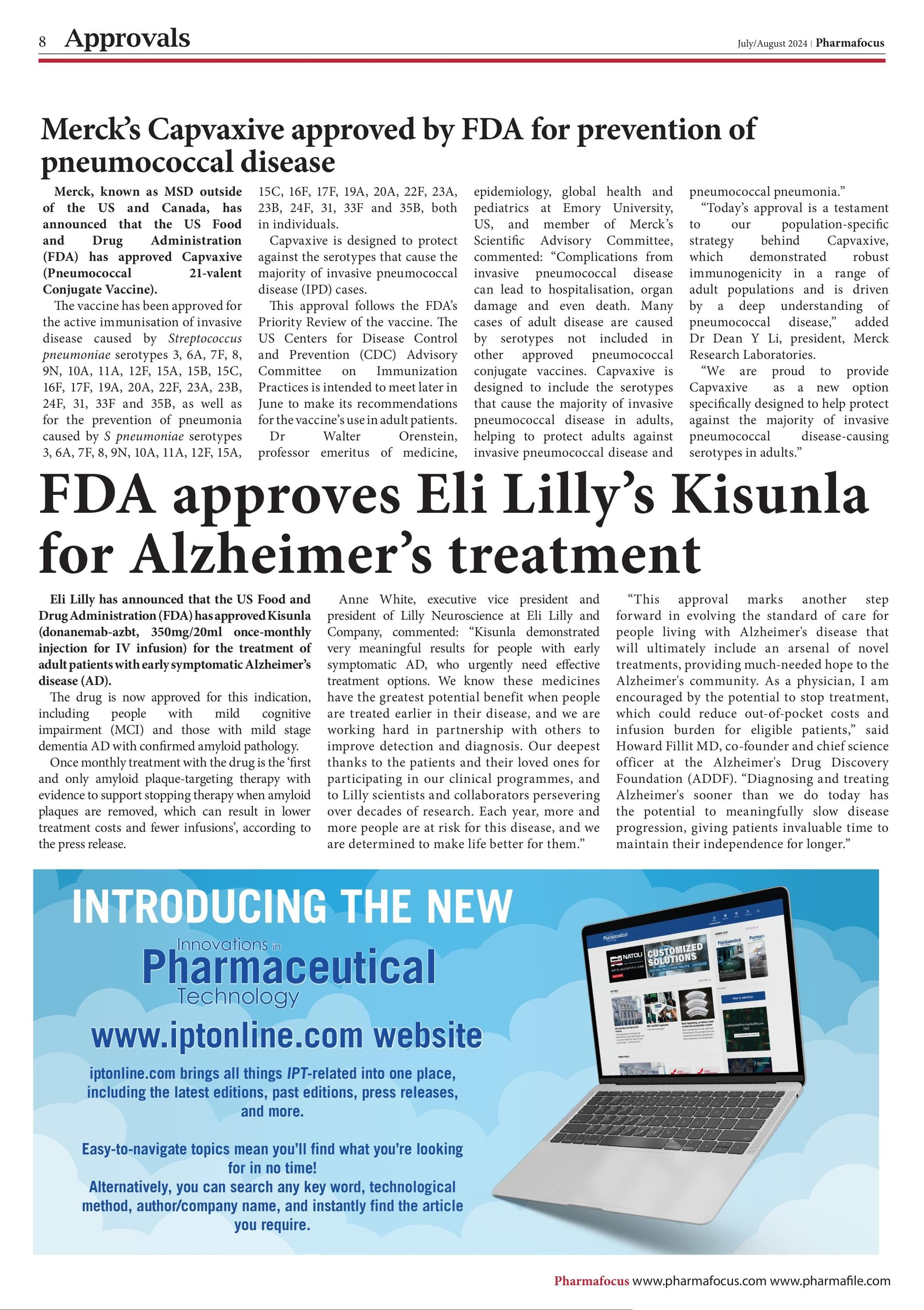 Merck’s Capvaxive approved by FDA for prevention of pneumococcal disease