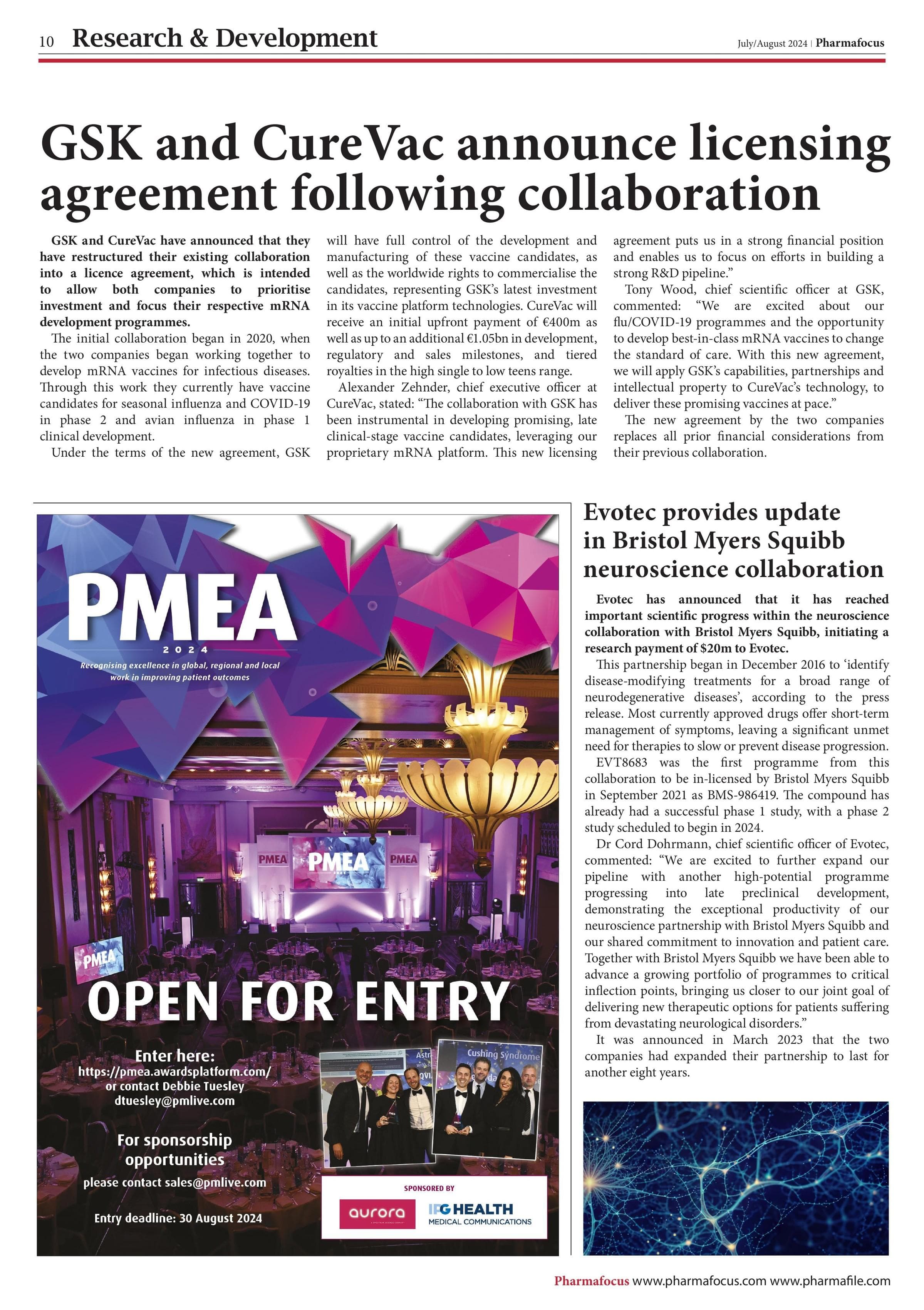 GSK and CureVac announce licensing agreement following collaboration