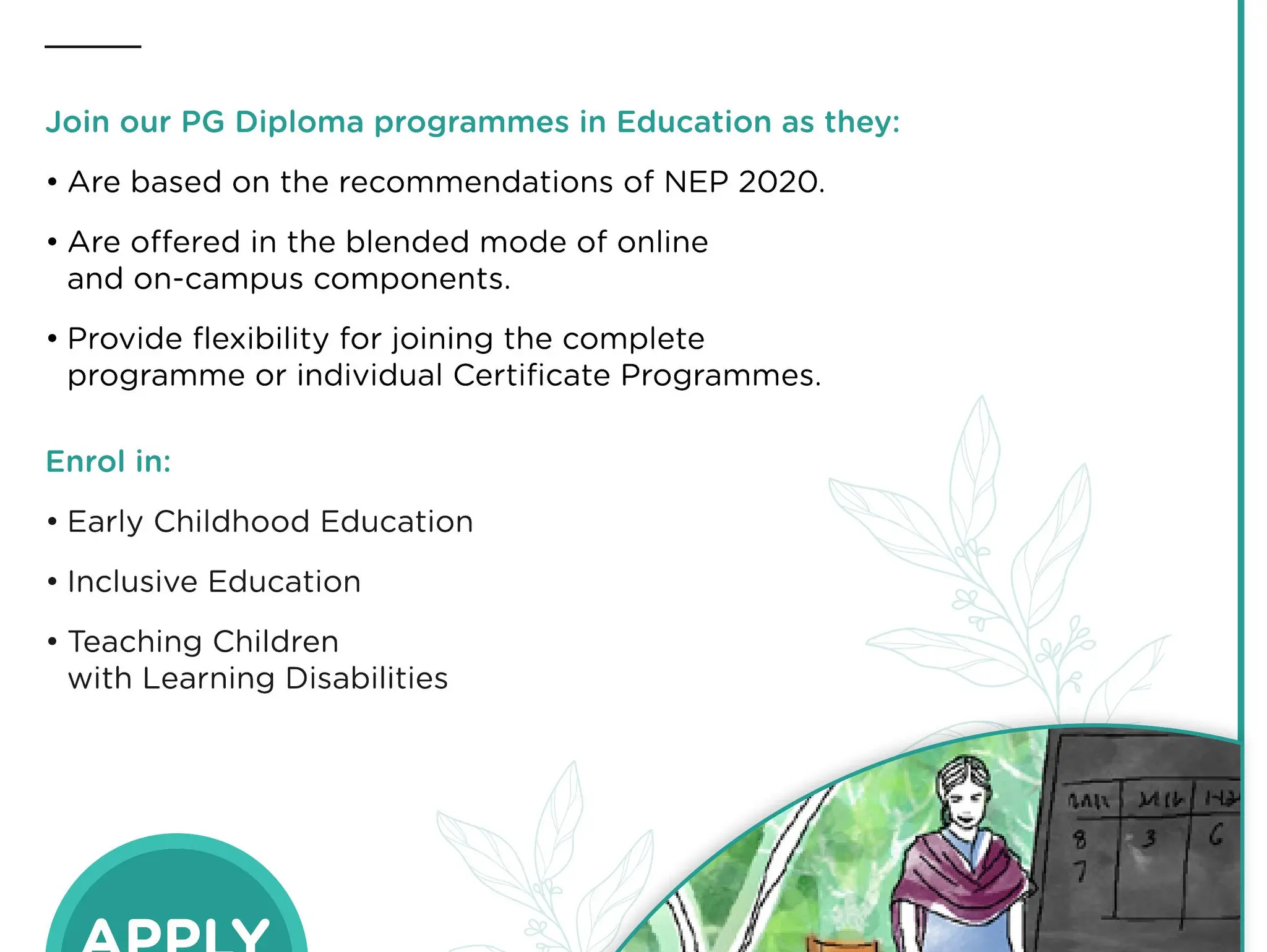 PG Diploma Programmes in Education