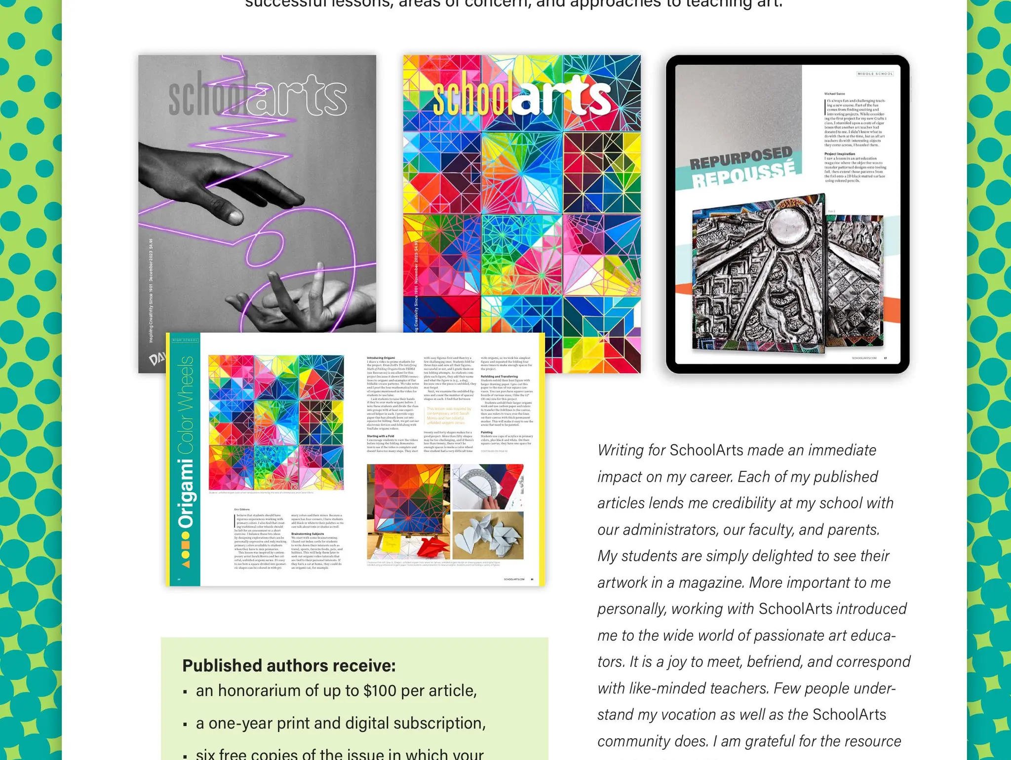 Get Published in SchoolArts!