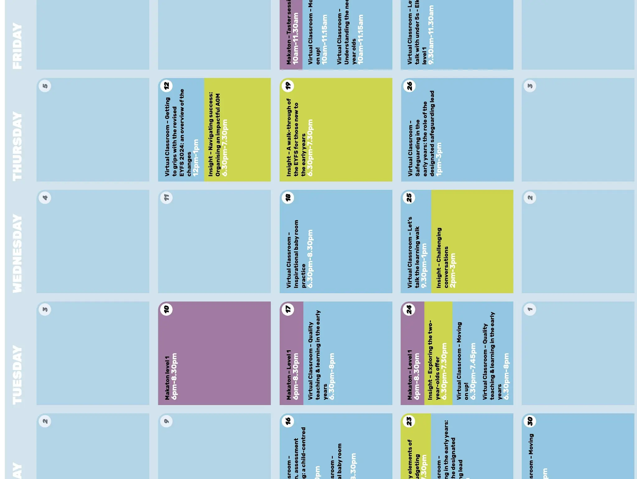 DATES FOR YOUR DIARY