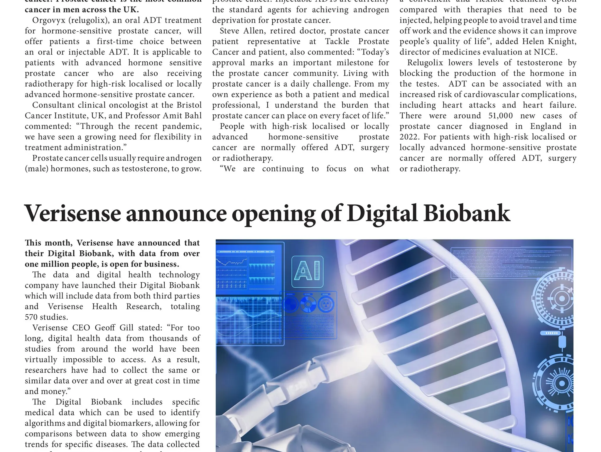 First oral treatment for hormone-sensitive prostate cancer recommended by NICE