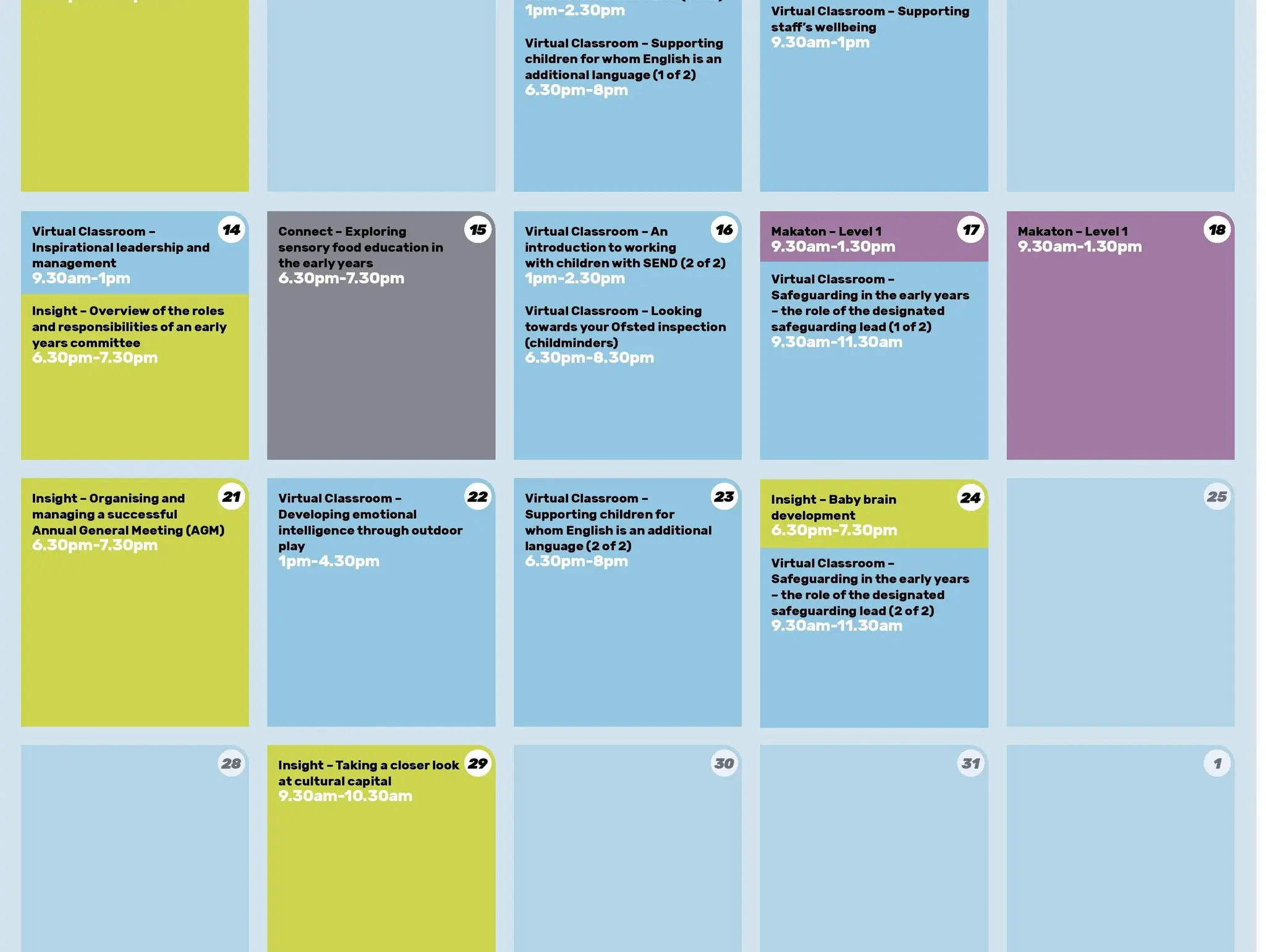 Dates for your diary