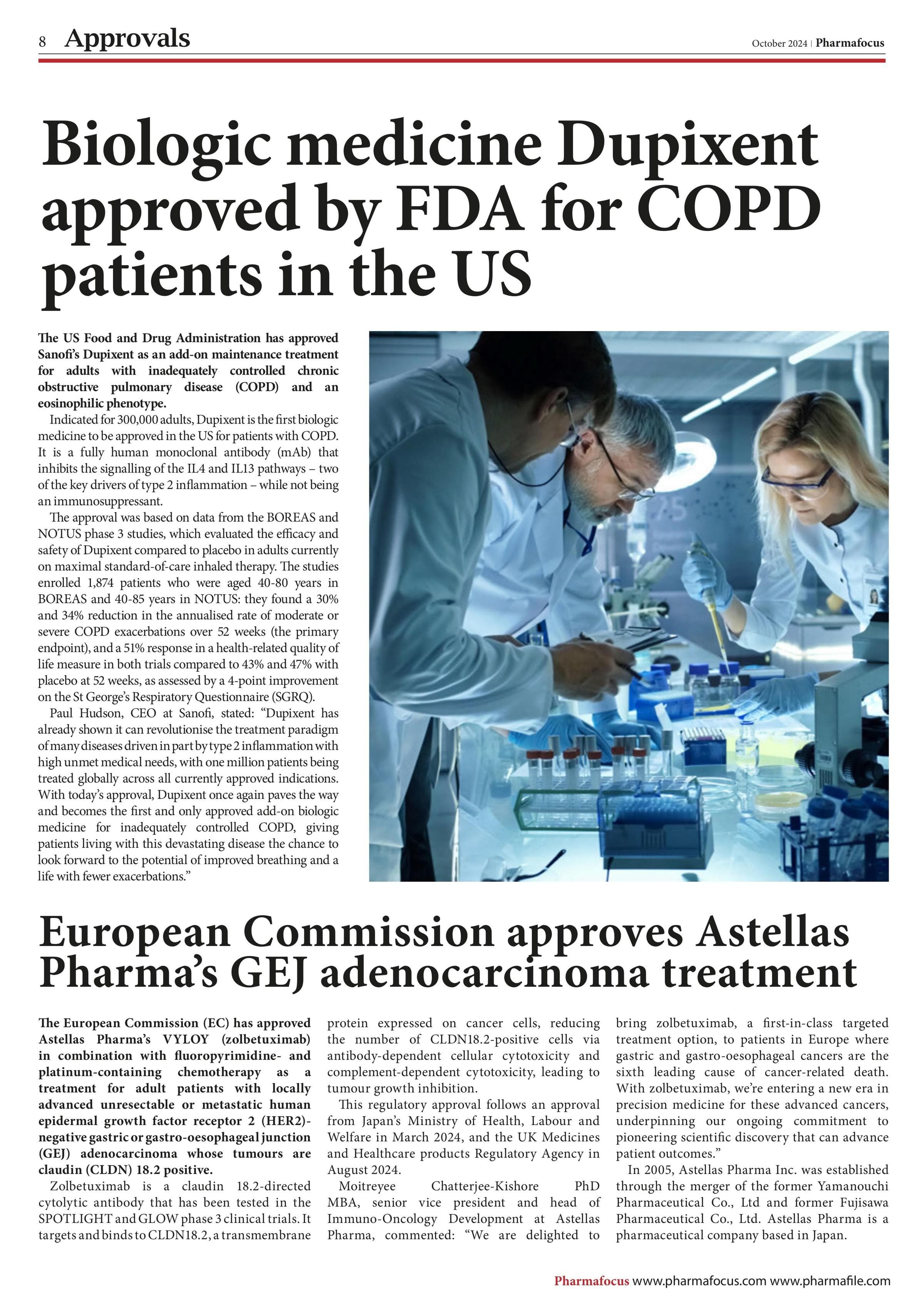 European Commission approves Astellas Pharma’s GEJ adenocarcinoma treatment