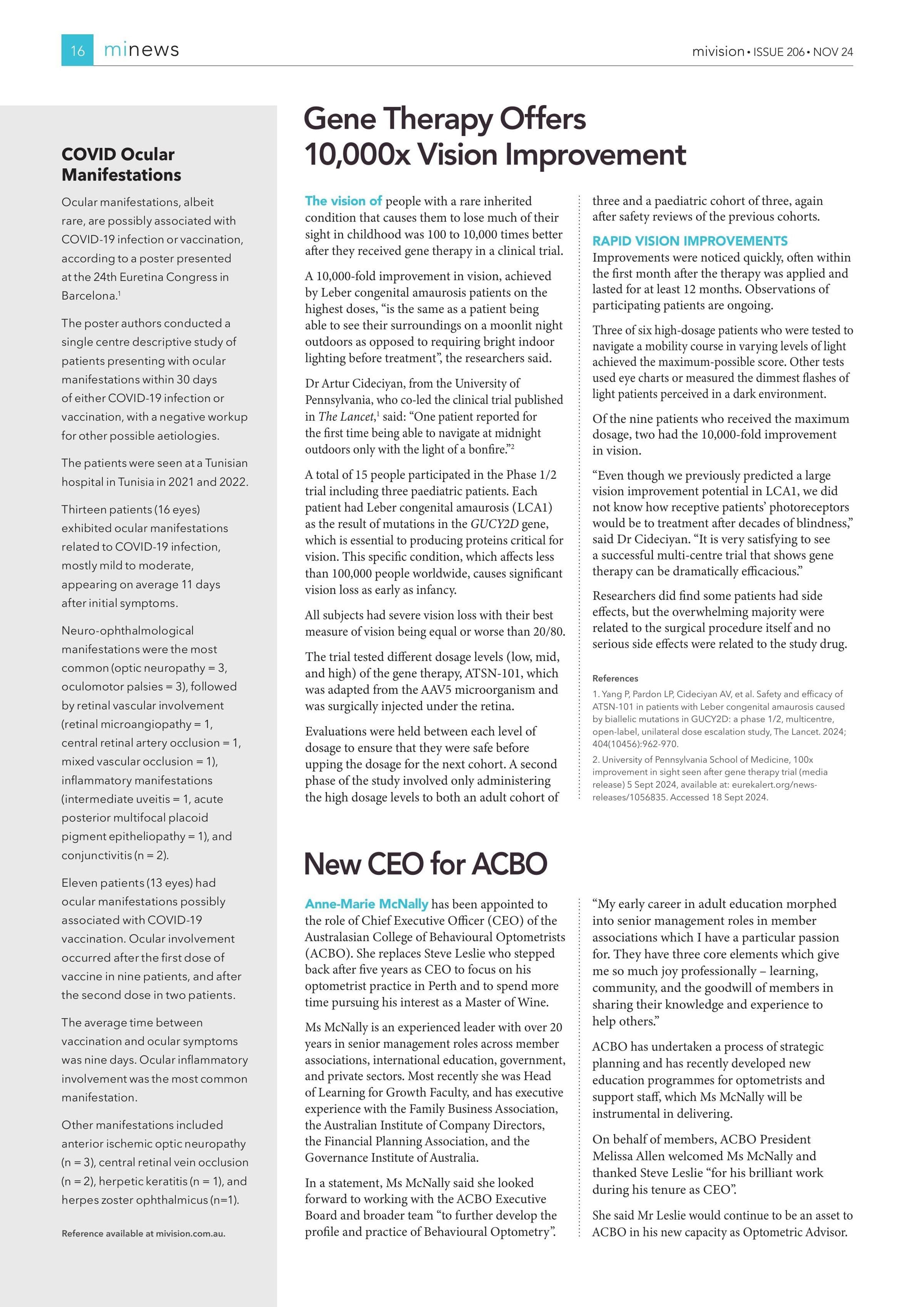 COVID Ocular Manifestations