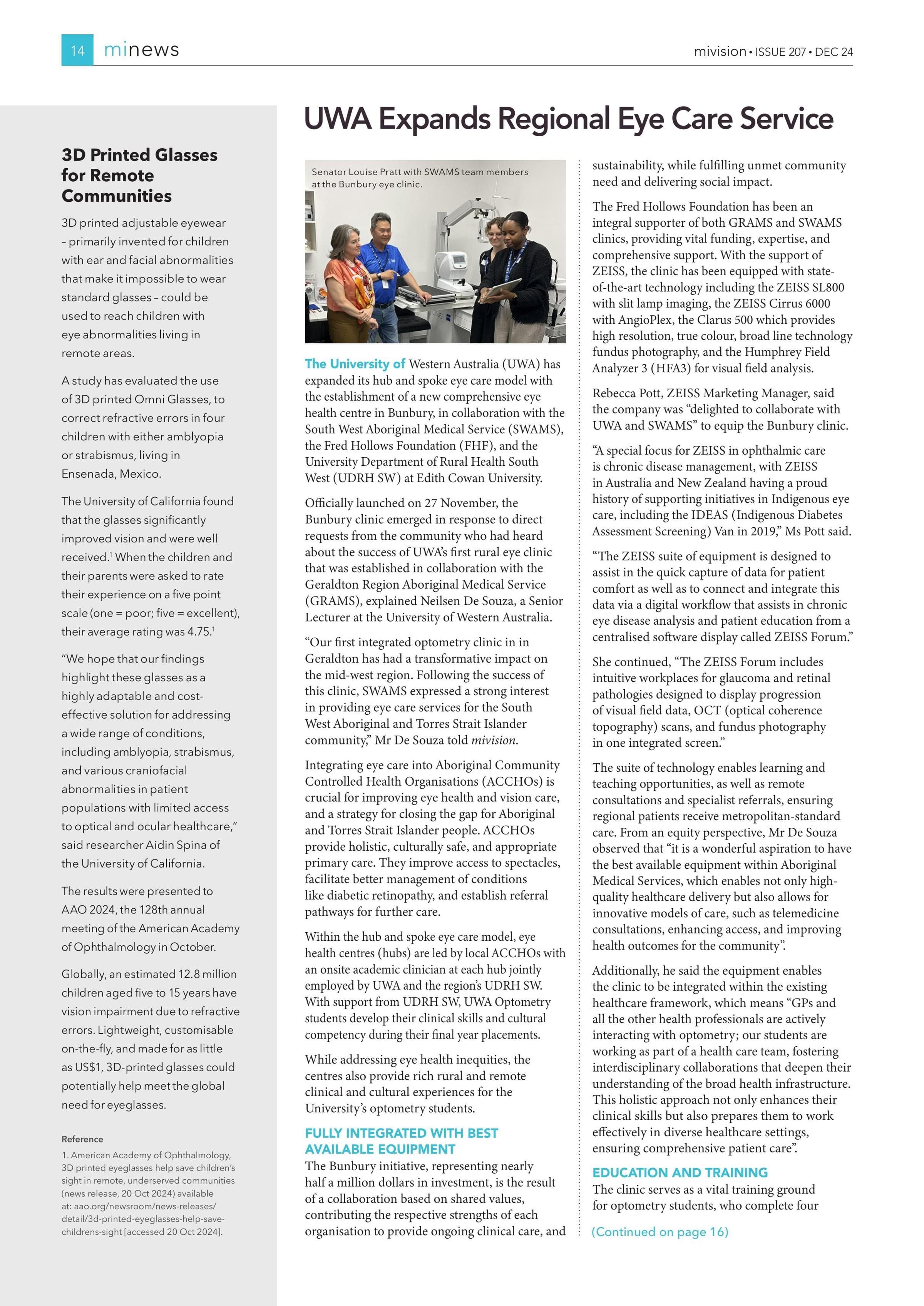 3D Printed Glasses for Remote Communities