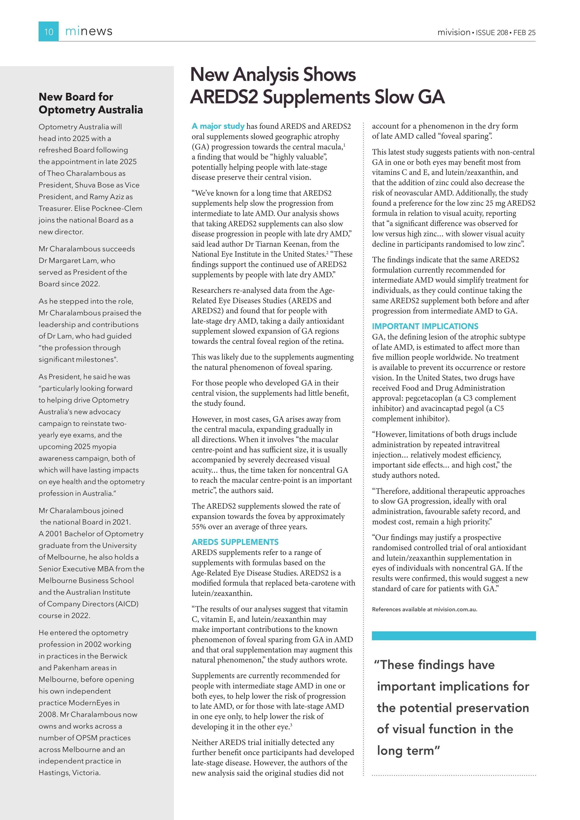 New Board for Optometry Australia