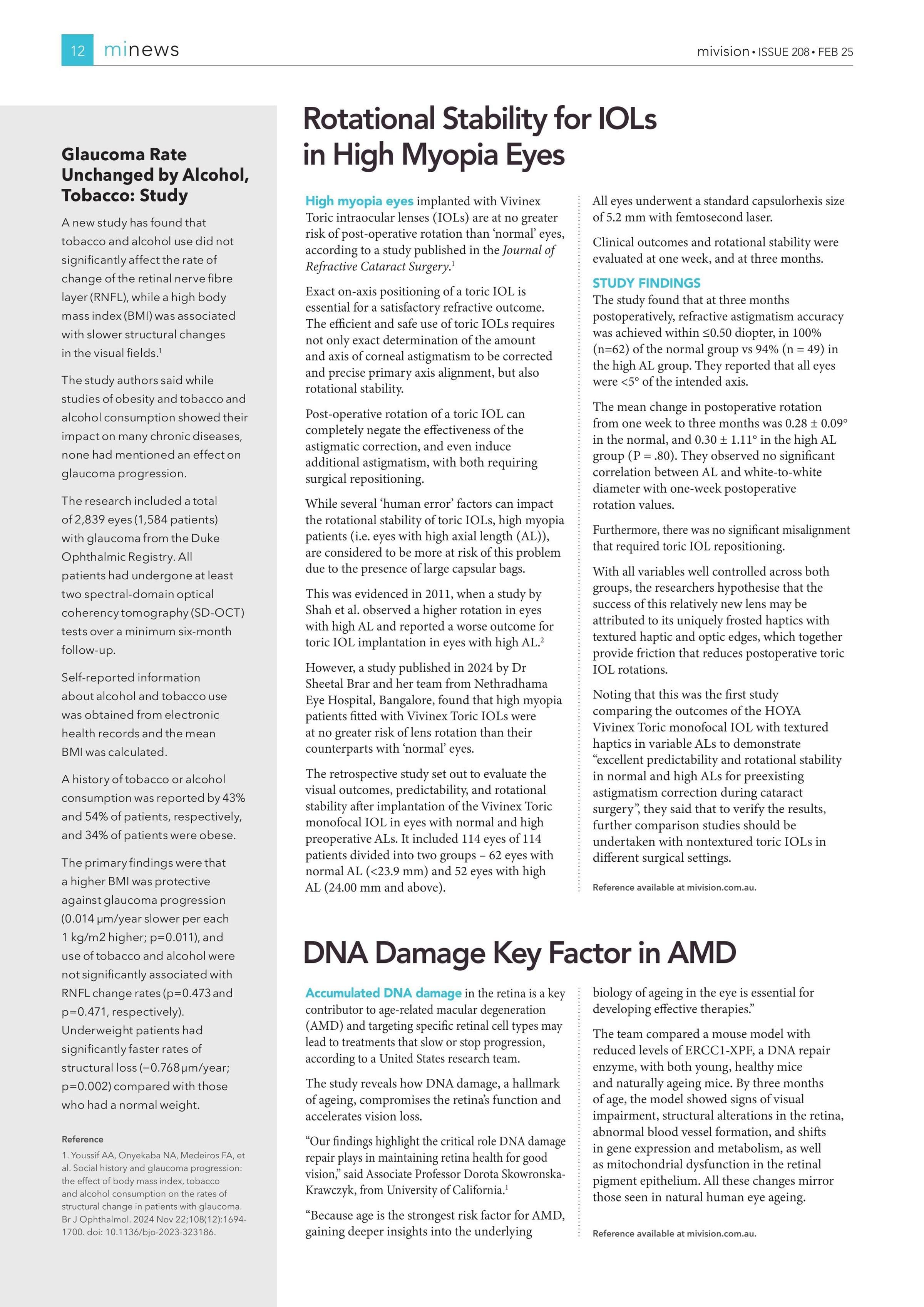 Glaucoma Rate Unchanged by Alcohol, Tobacco: Study