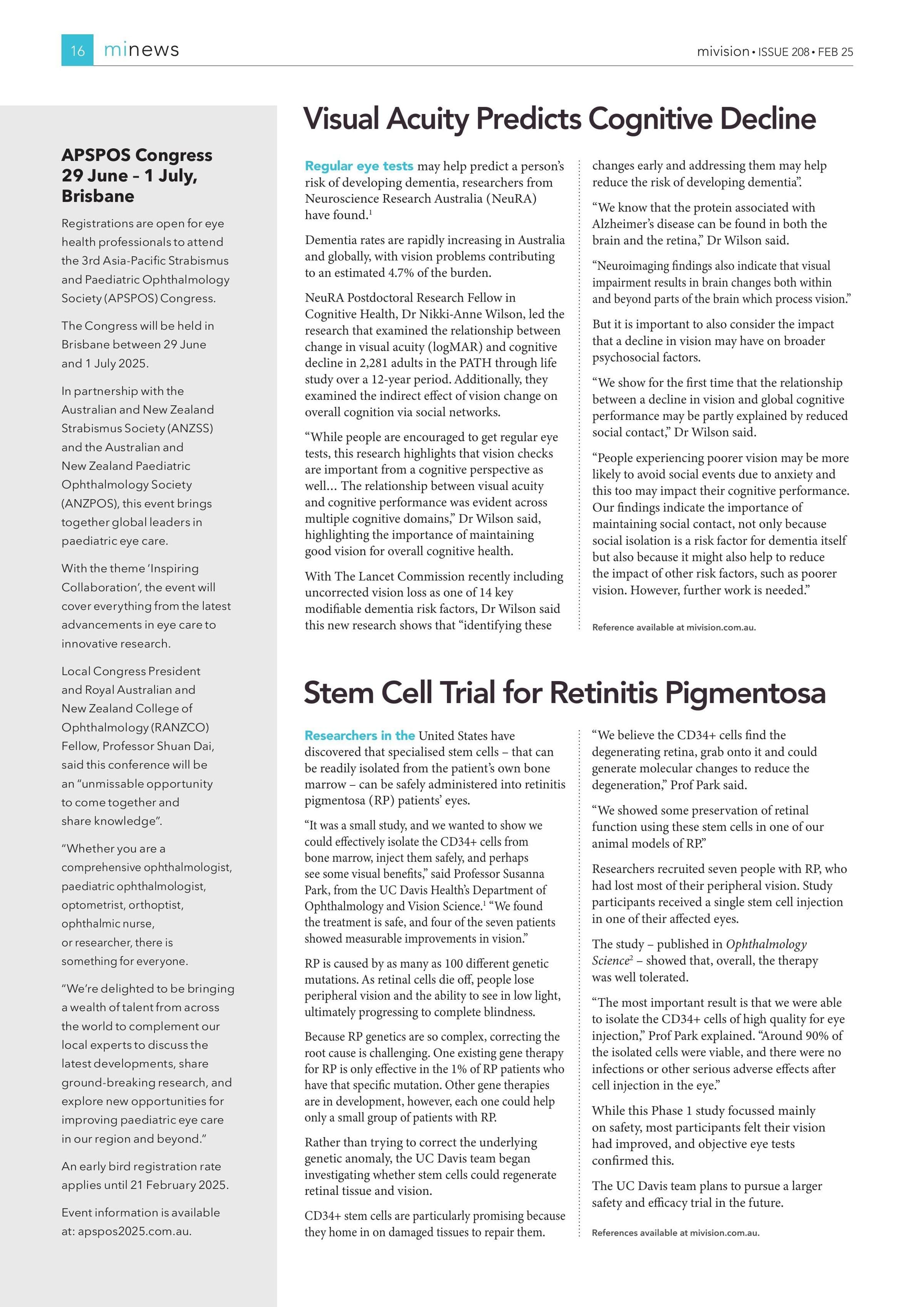 APSPOS Congress 29 June – 1 July, Brisbane