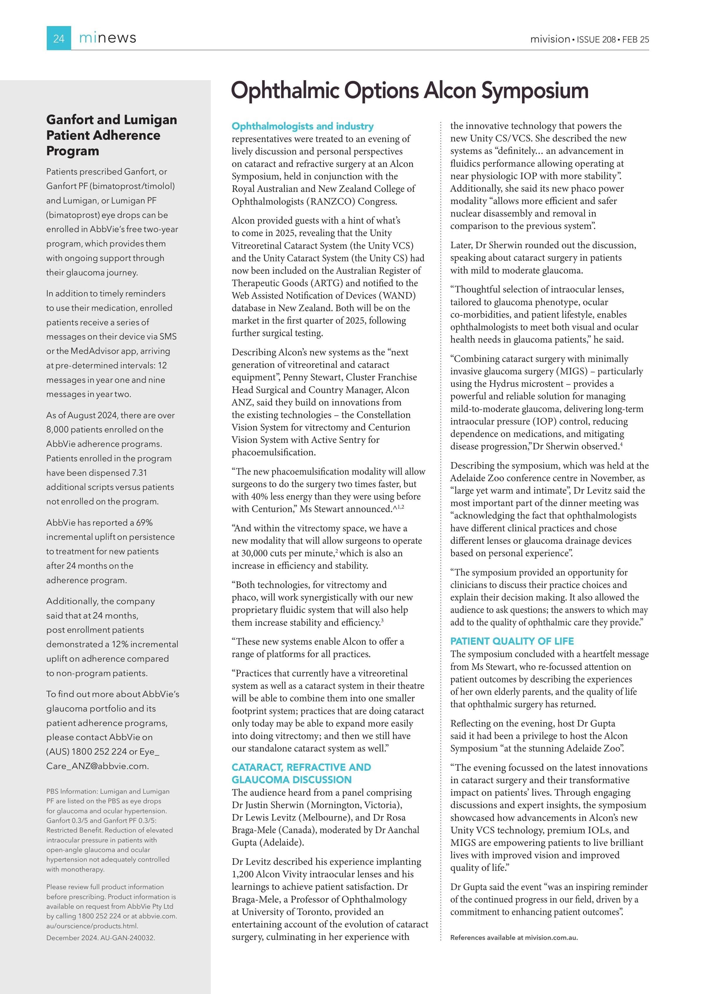 Ganfort and Lumigan Patient Adherence Program