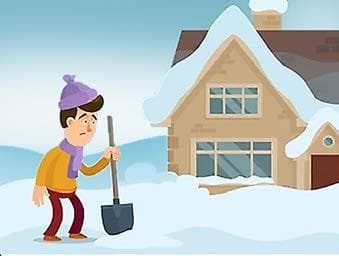 Dọn tuyết mái nhà