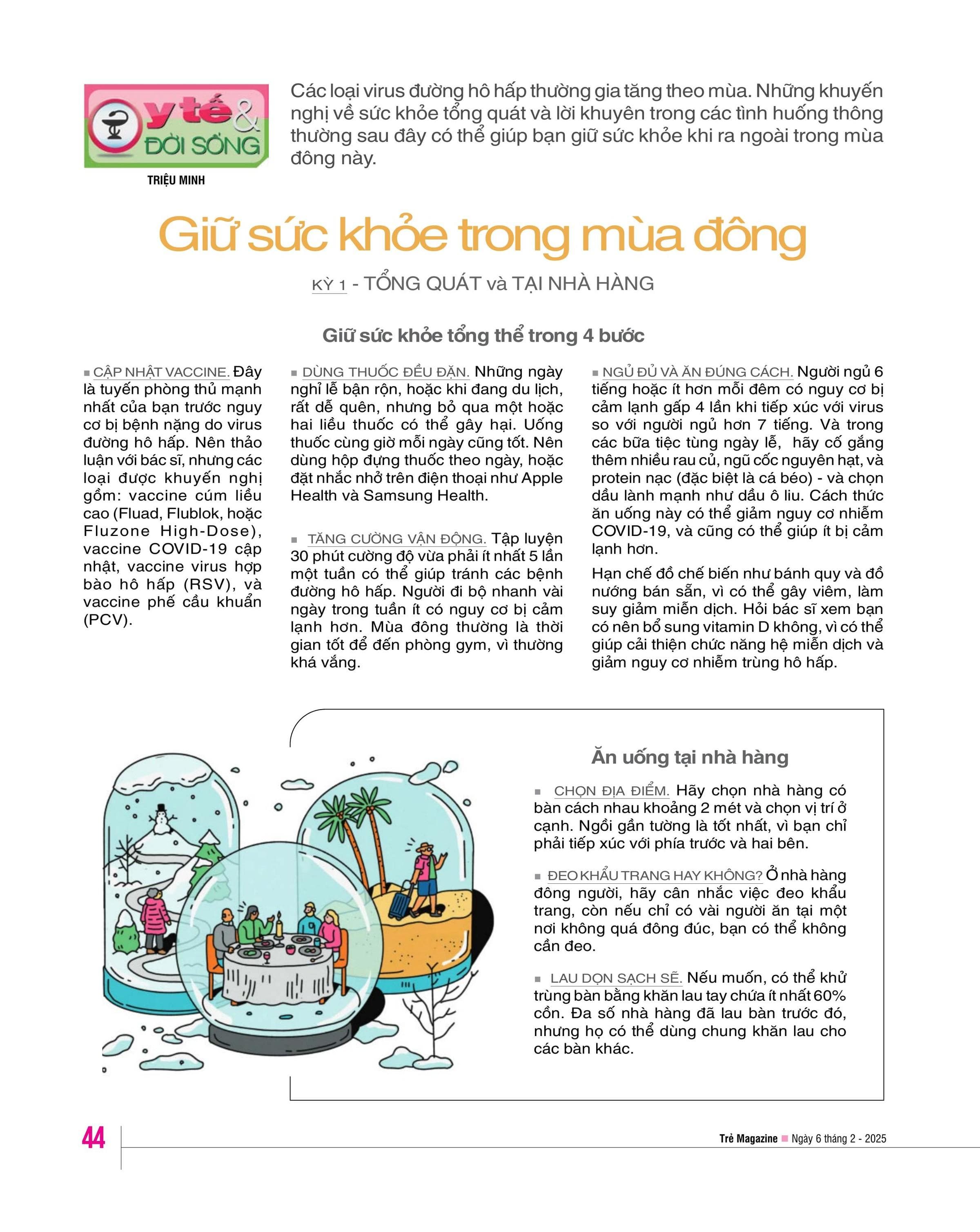 Giữ sức khỏe trong mùa đông