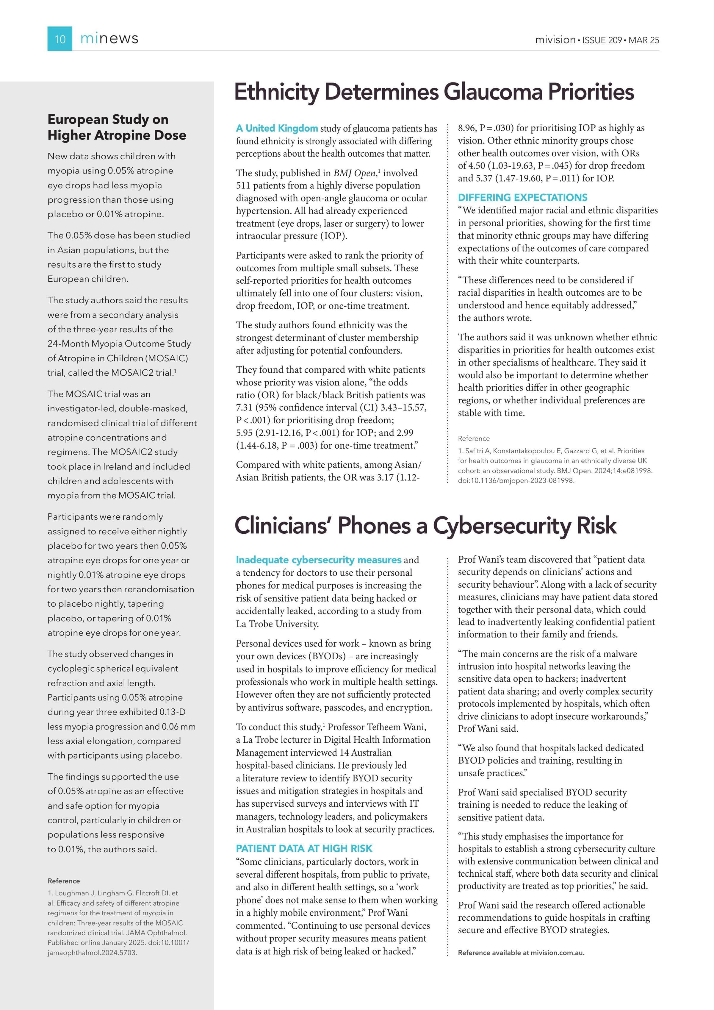 European Study on Higher Atropine Dose