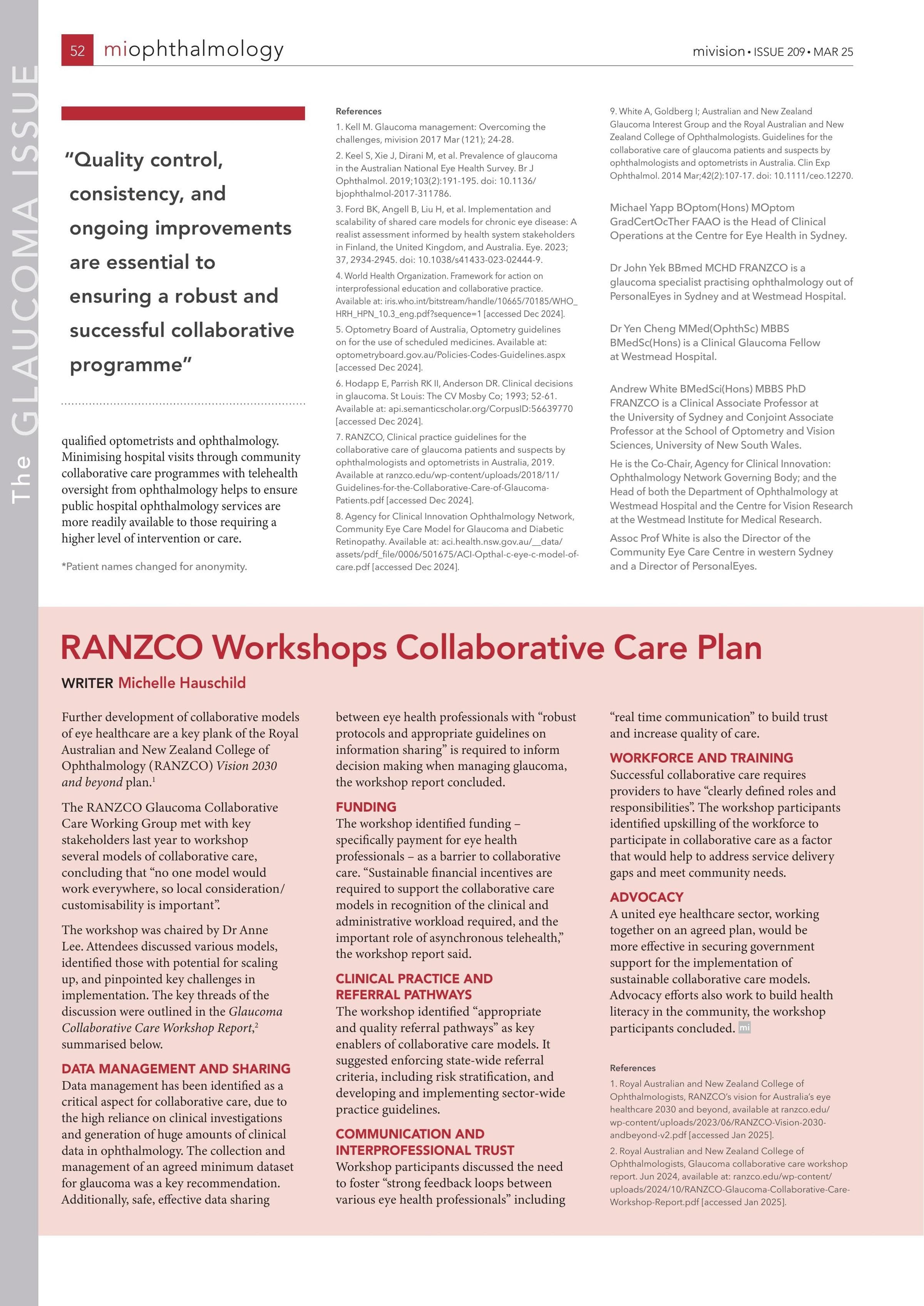 RANZCO Workshops Collaborative Care Plan