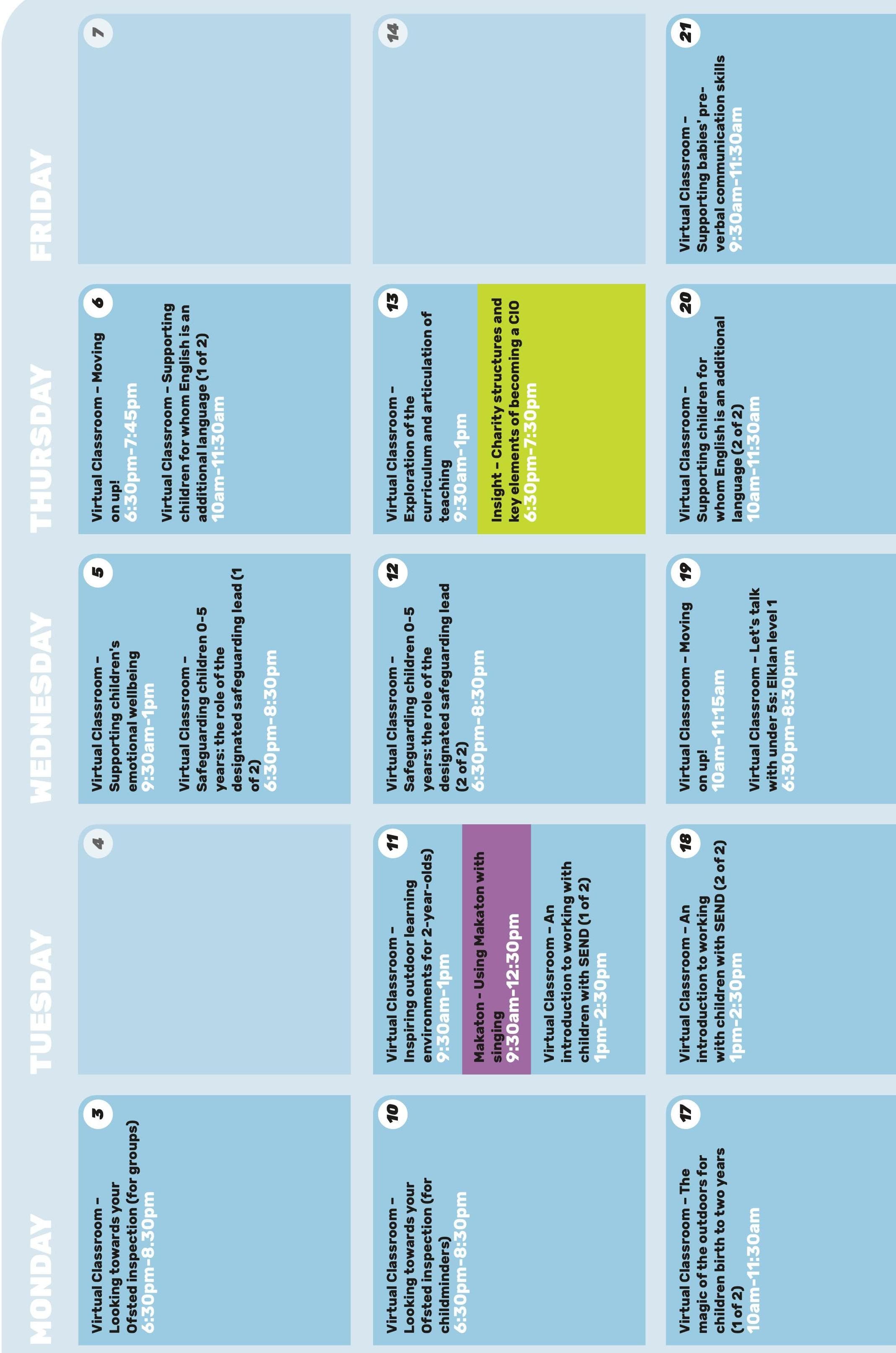 Dates for your diary