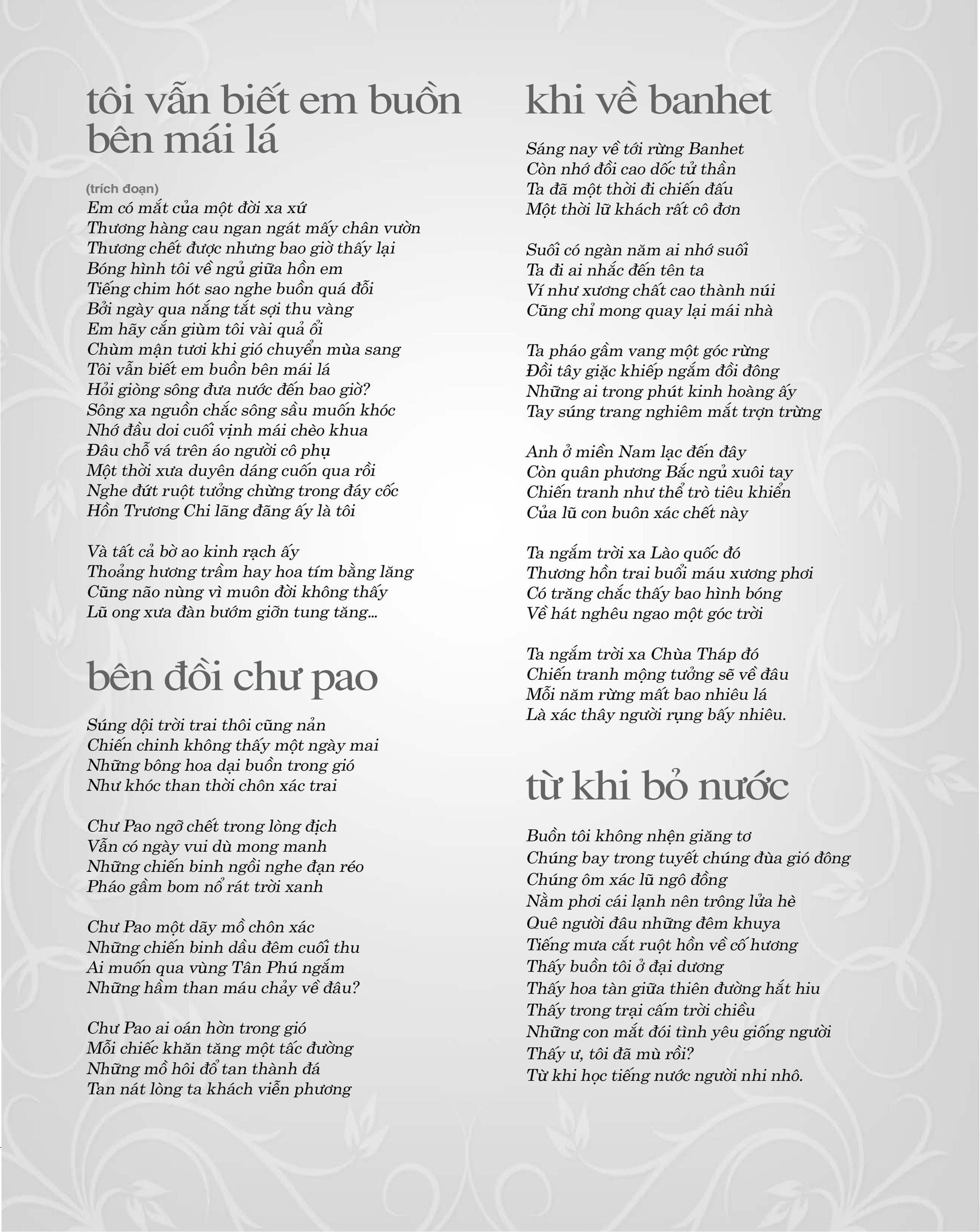 tôi vẫn biết em buồn bên mái lá