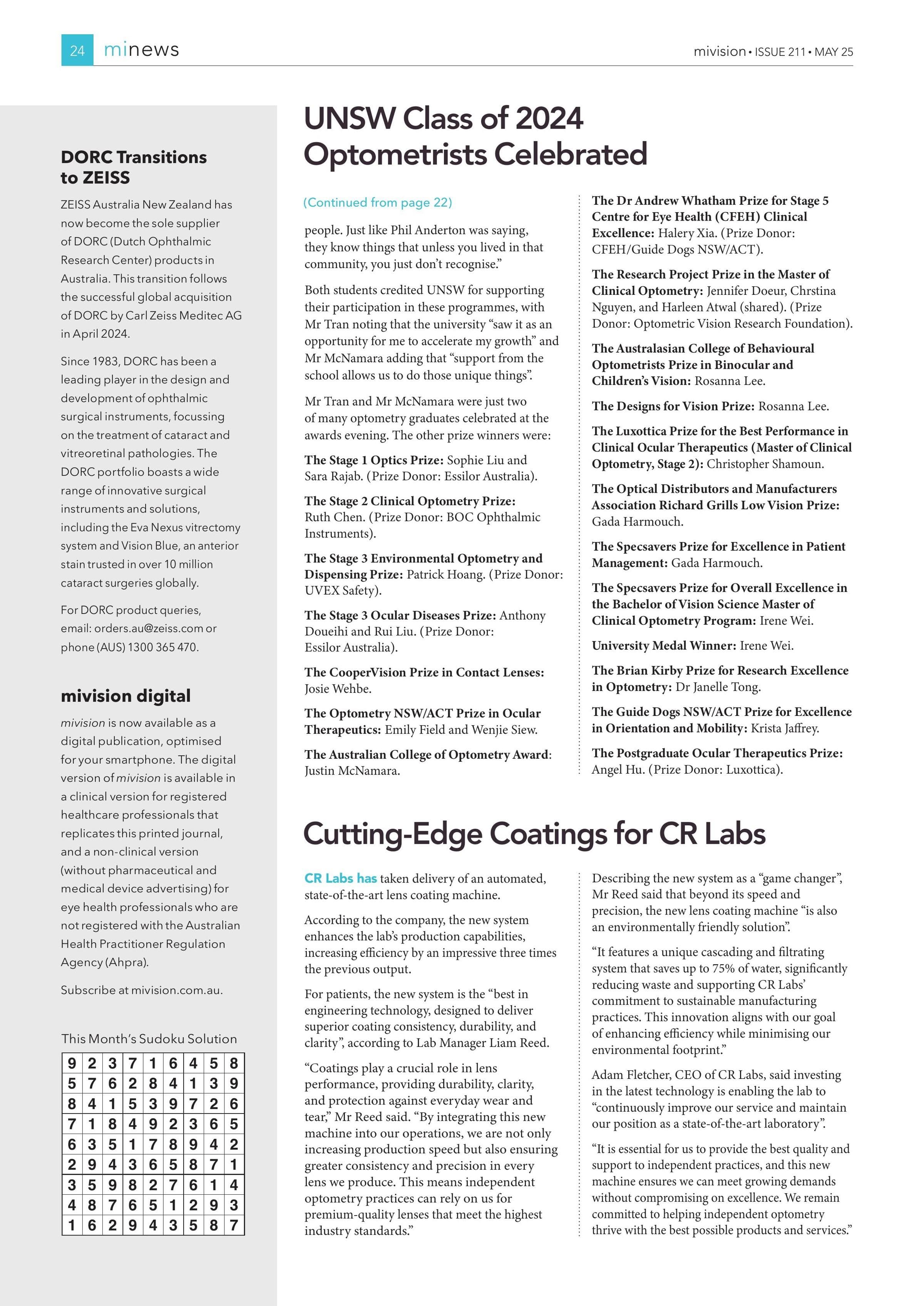 DORC Transitions to ZEISS