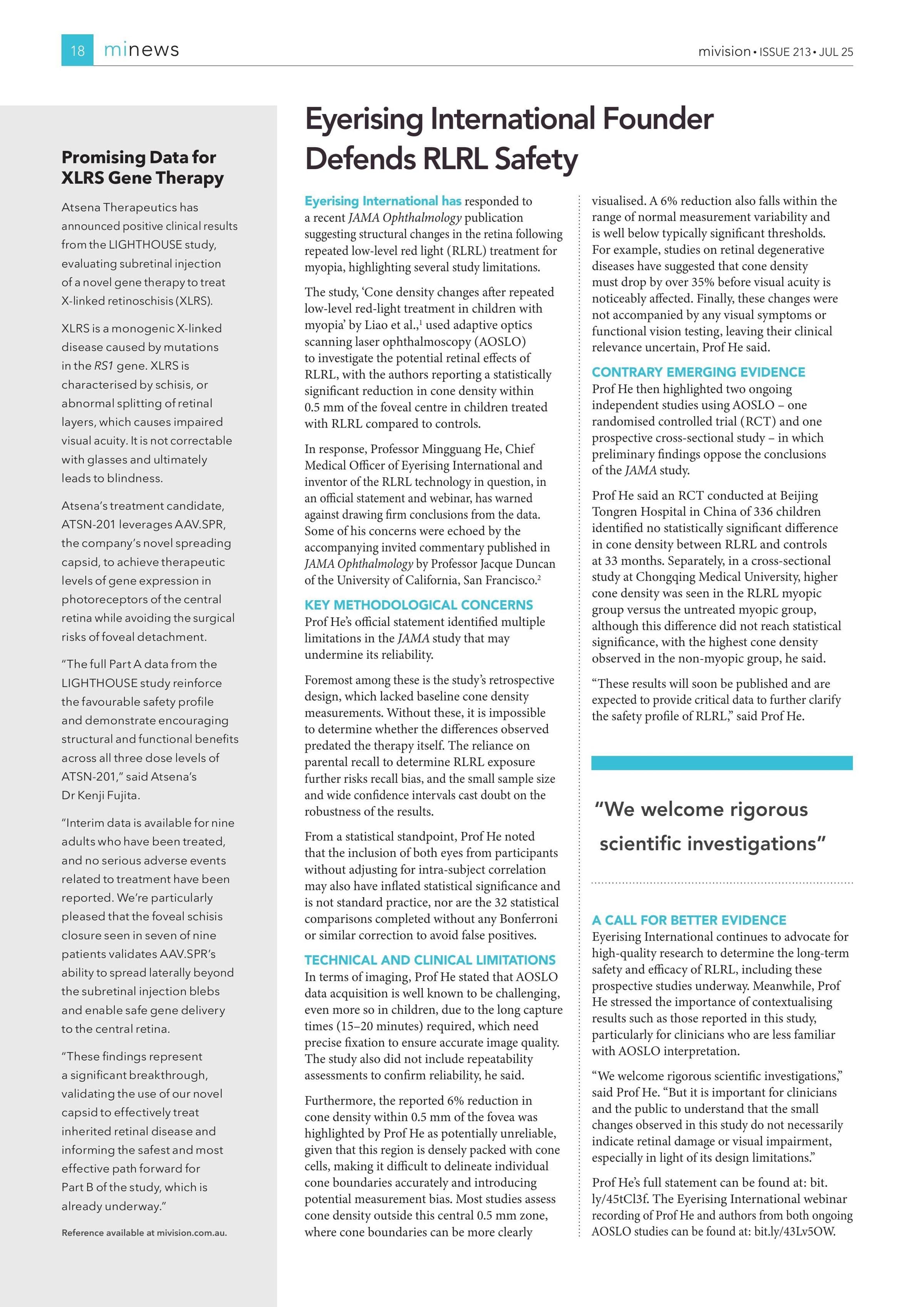 Promising Data for XLRS Gene Therapy