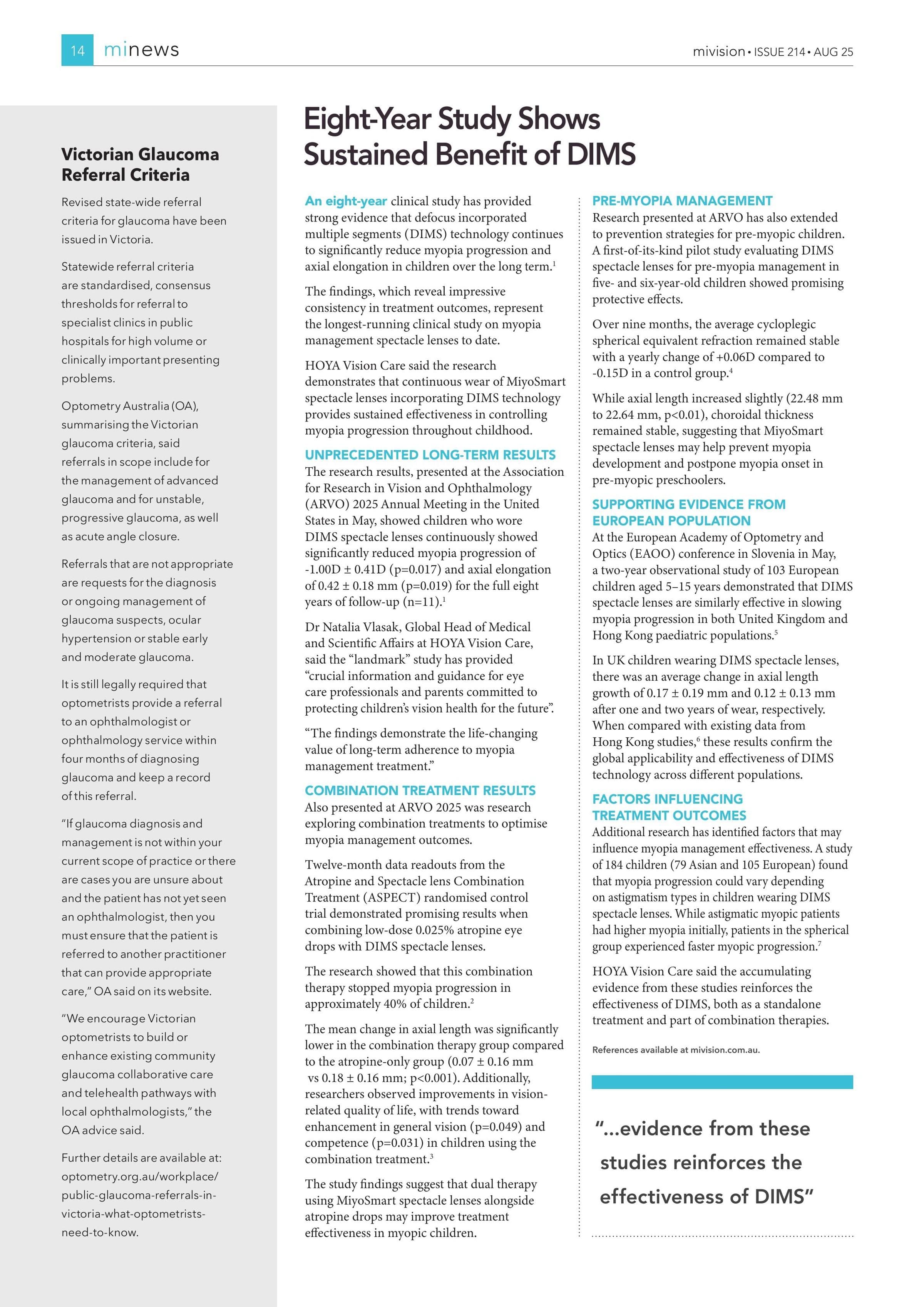 Victorian Glaucoma Referral Criteria