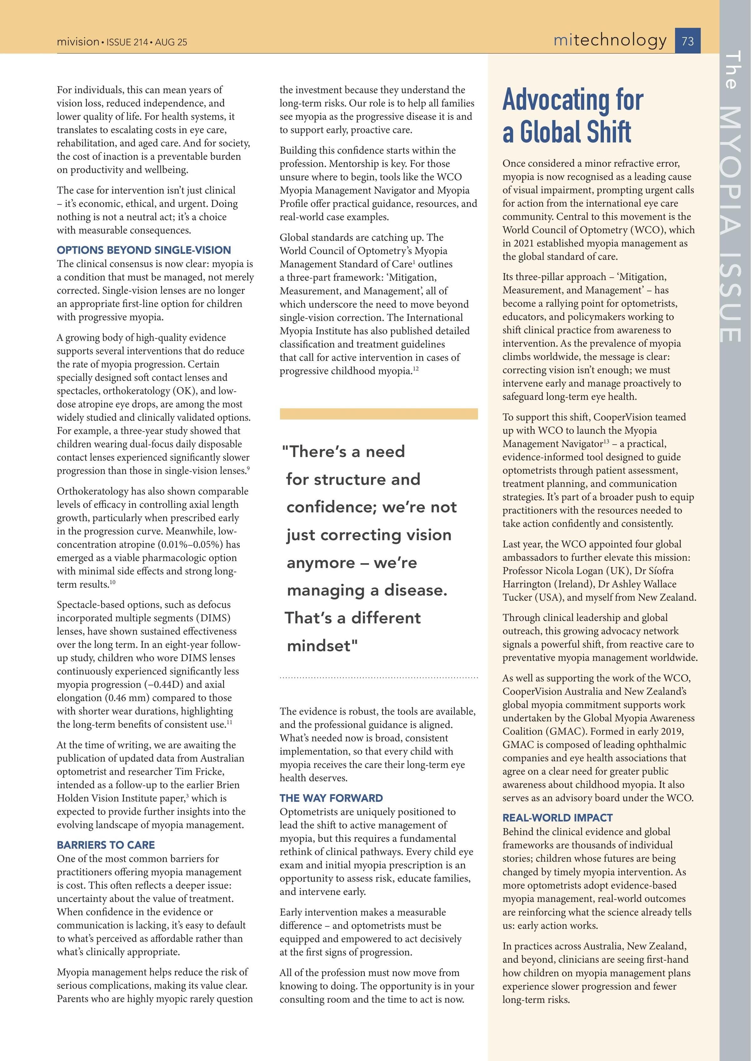 Advocating for a Global Shift