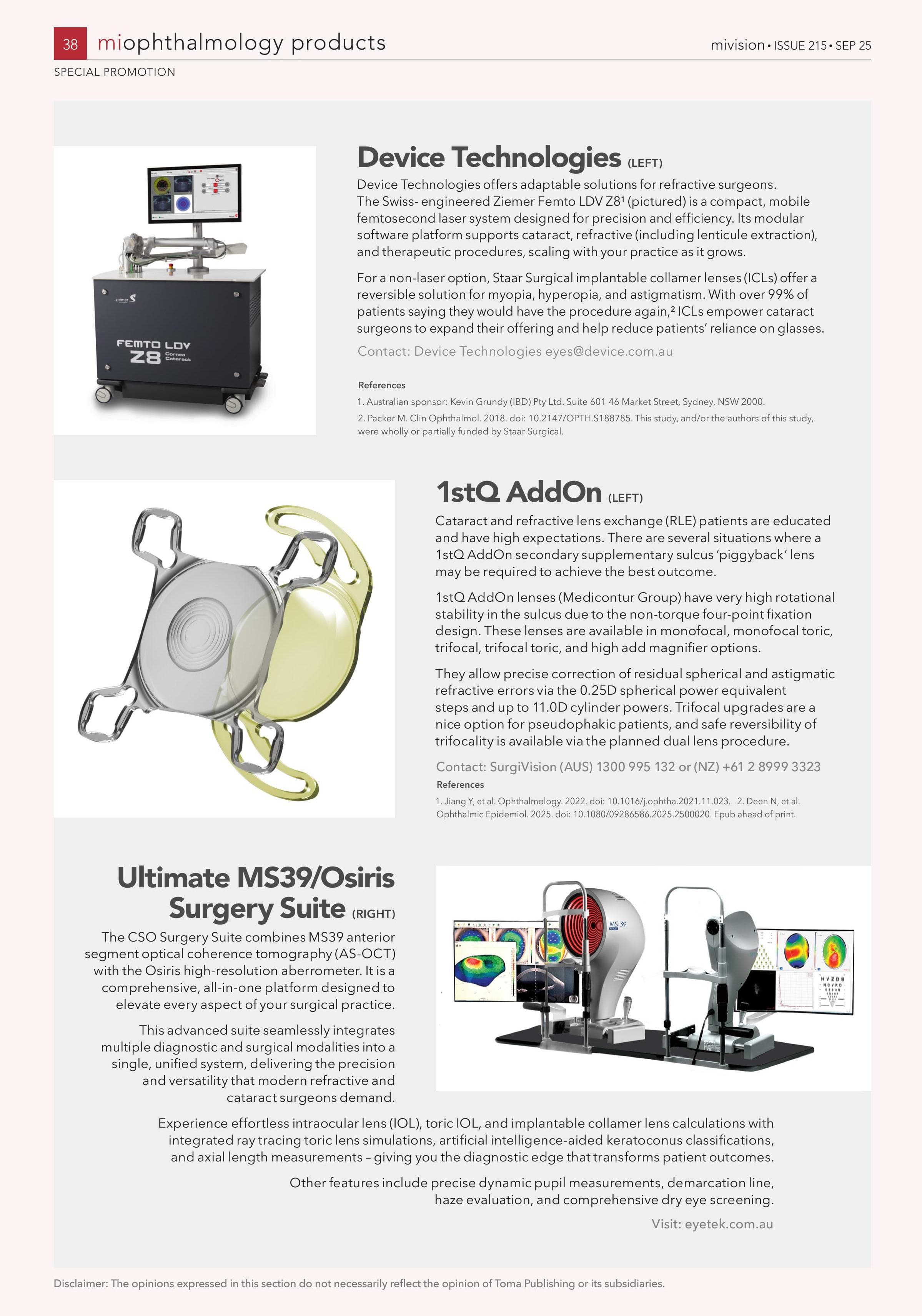 mi ophthalmology products