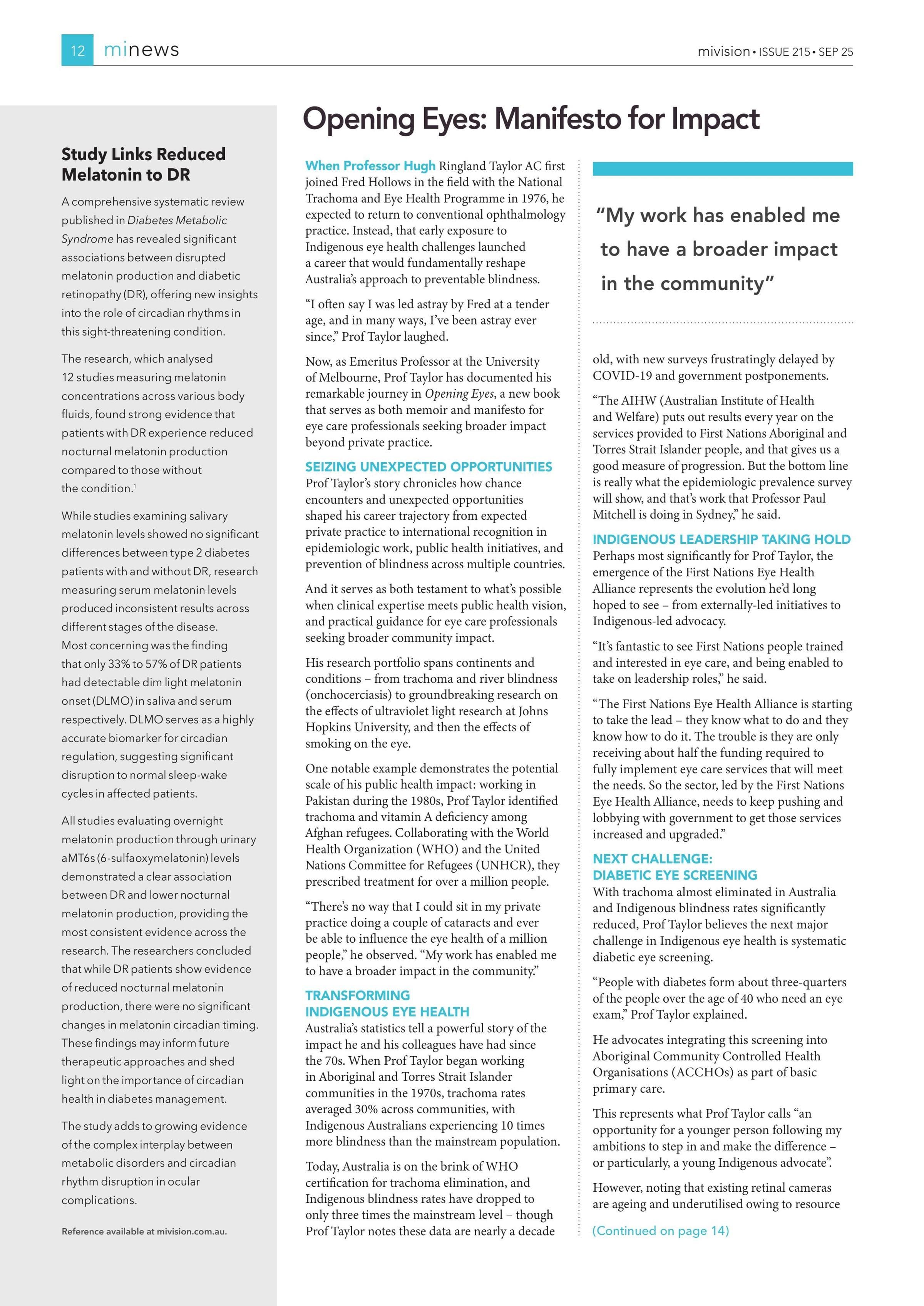 Study Links Reduced Melatonin to DR