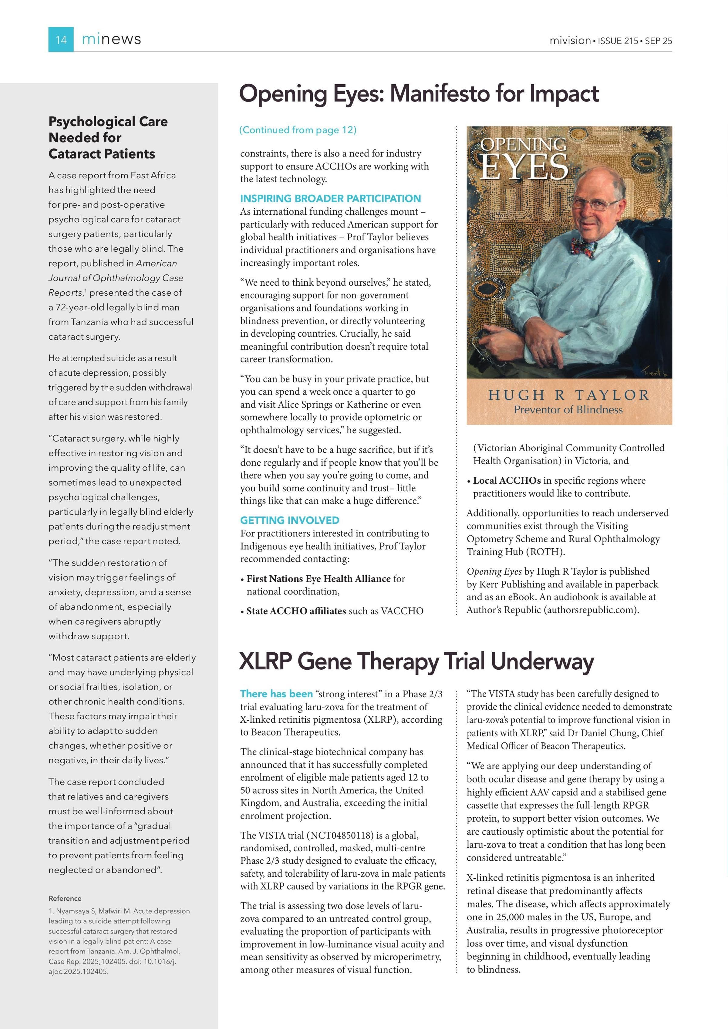 Psychological Care Needed for Cataract Patients