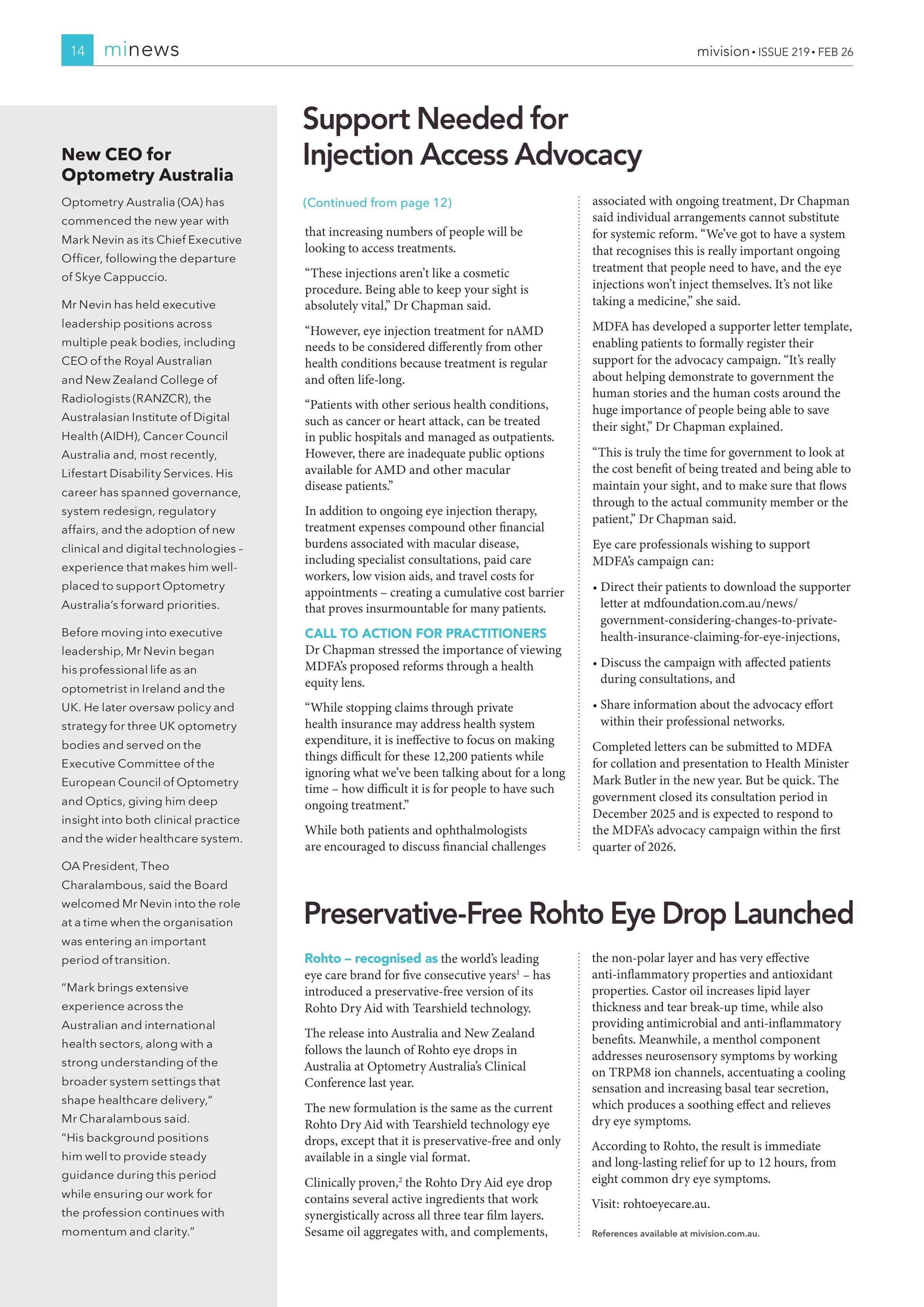 New CEO for Optometry Australia