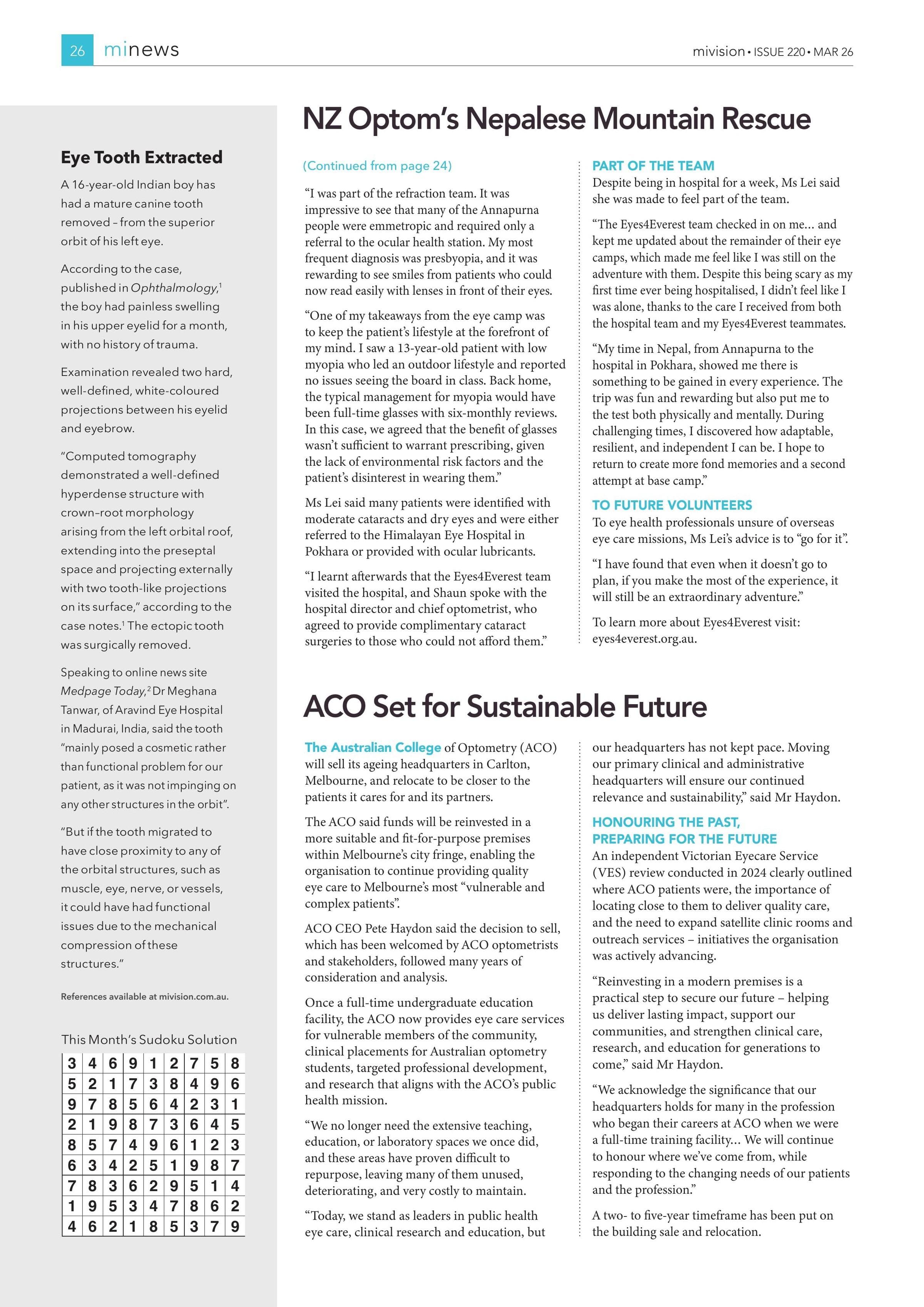 ACO Set for Sustainable Future