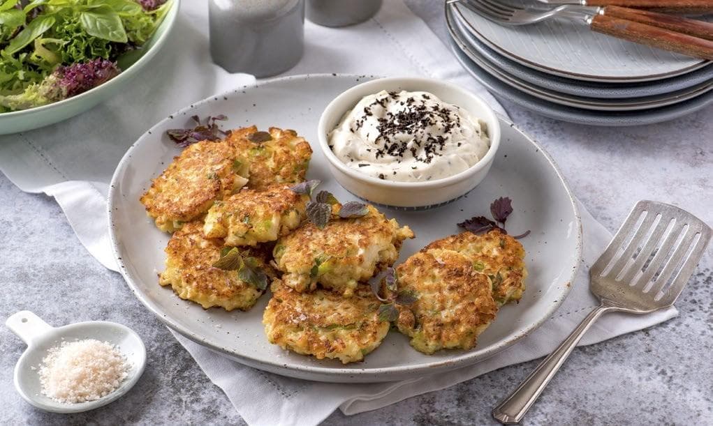 Genuinely Southern Forests roasted cauliflower fritters with truffle mayonnaise