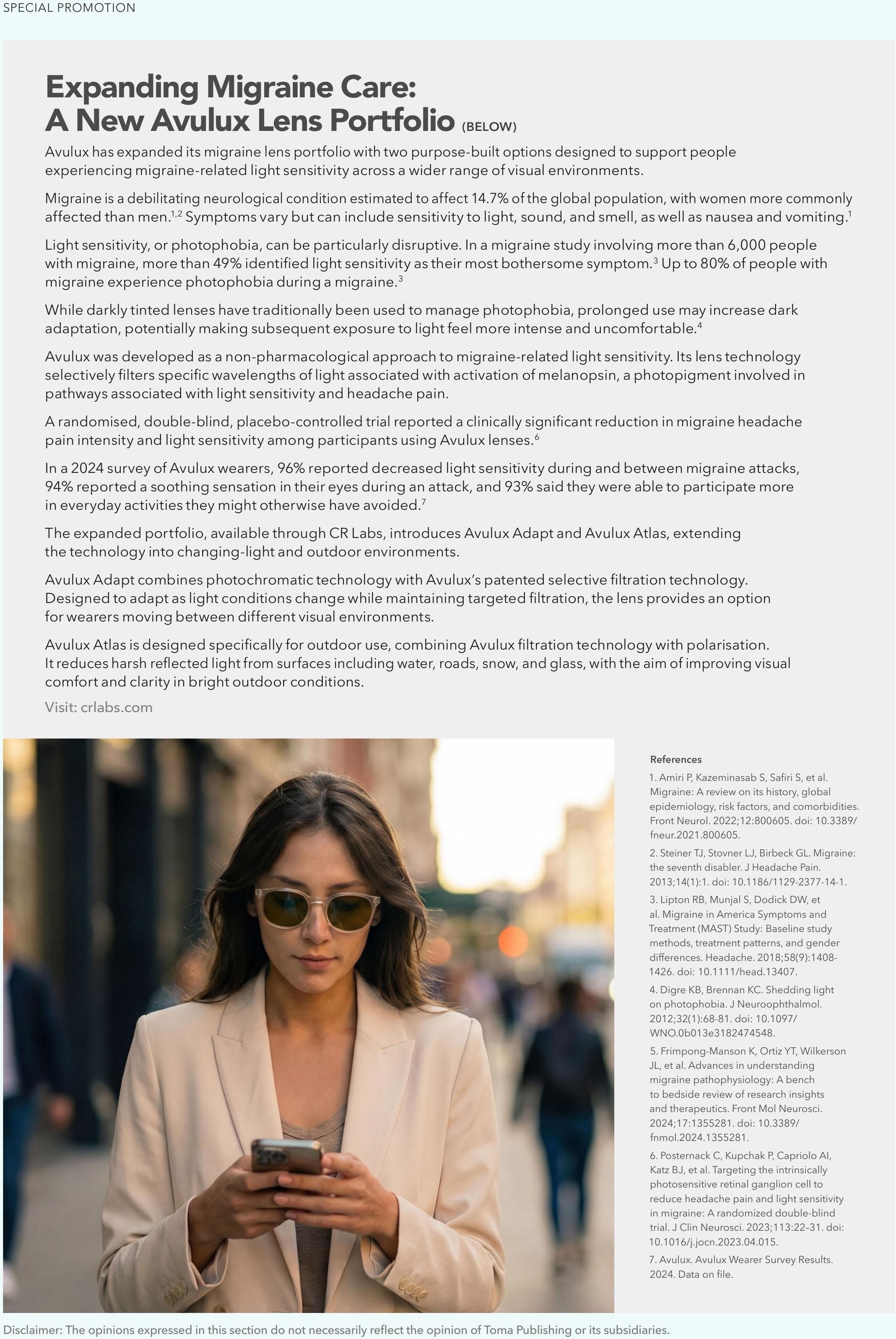 Expanding Migraine Care: A New Avulux Lens Portfolio