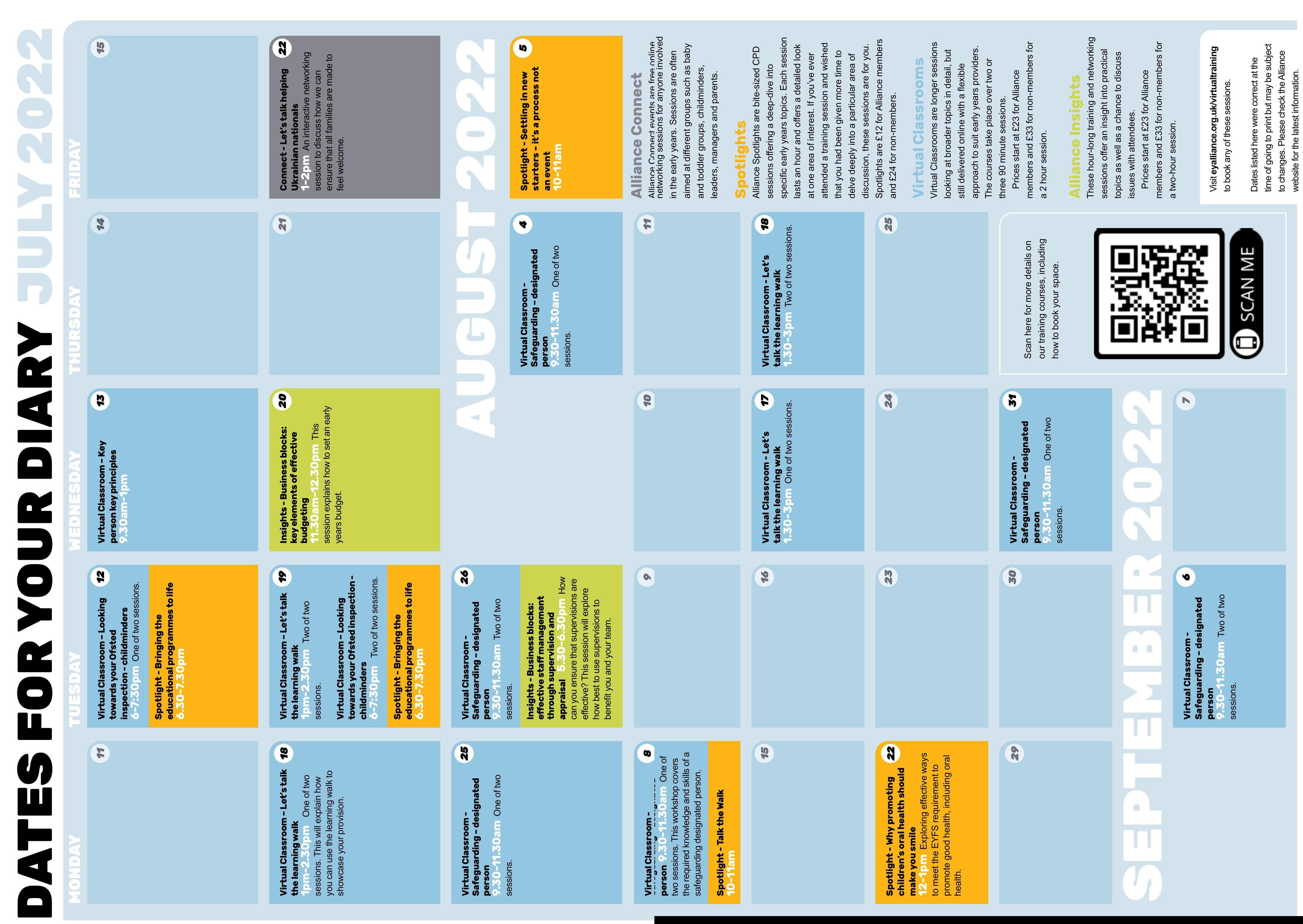 Dates for your diary - July 2022